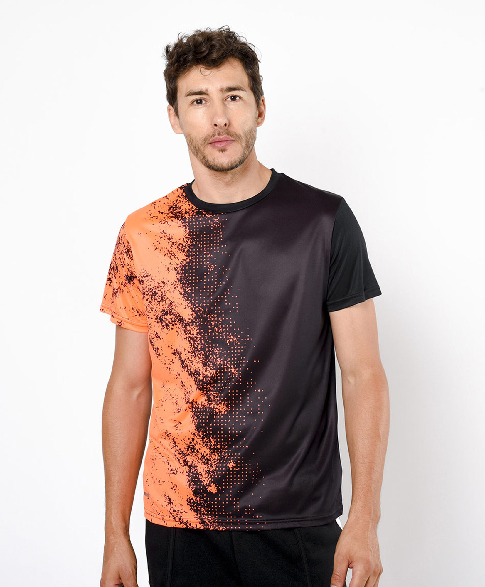Polera deportiva hombre bicolor vertical Polera deportiva hombre bicolor vertical