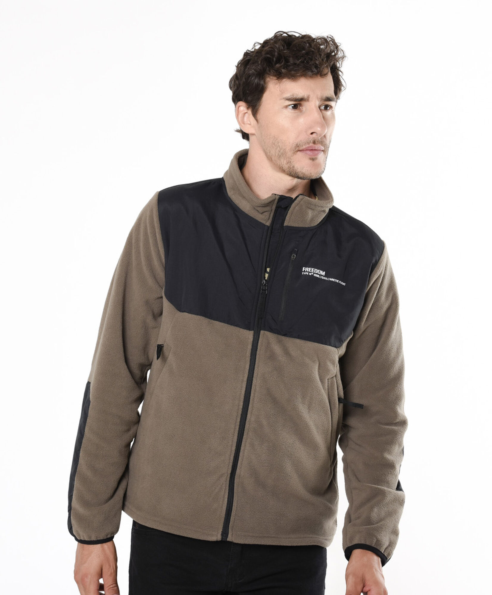 Chaqueta hombre polar mix tejido Chaqueta hombre polar mix tejido
