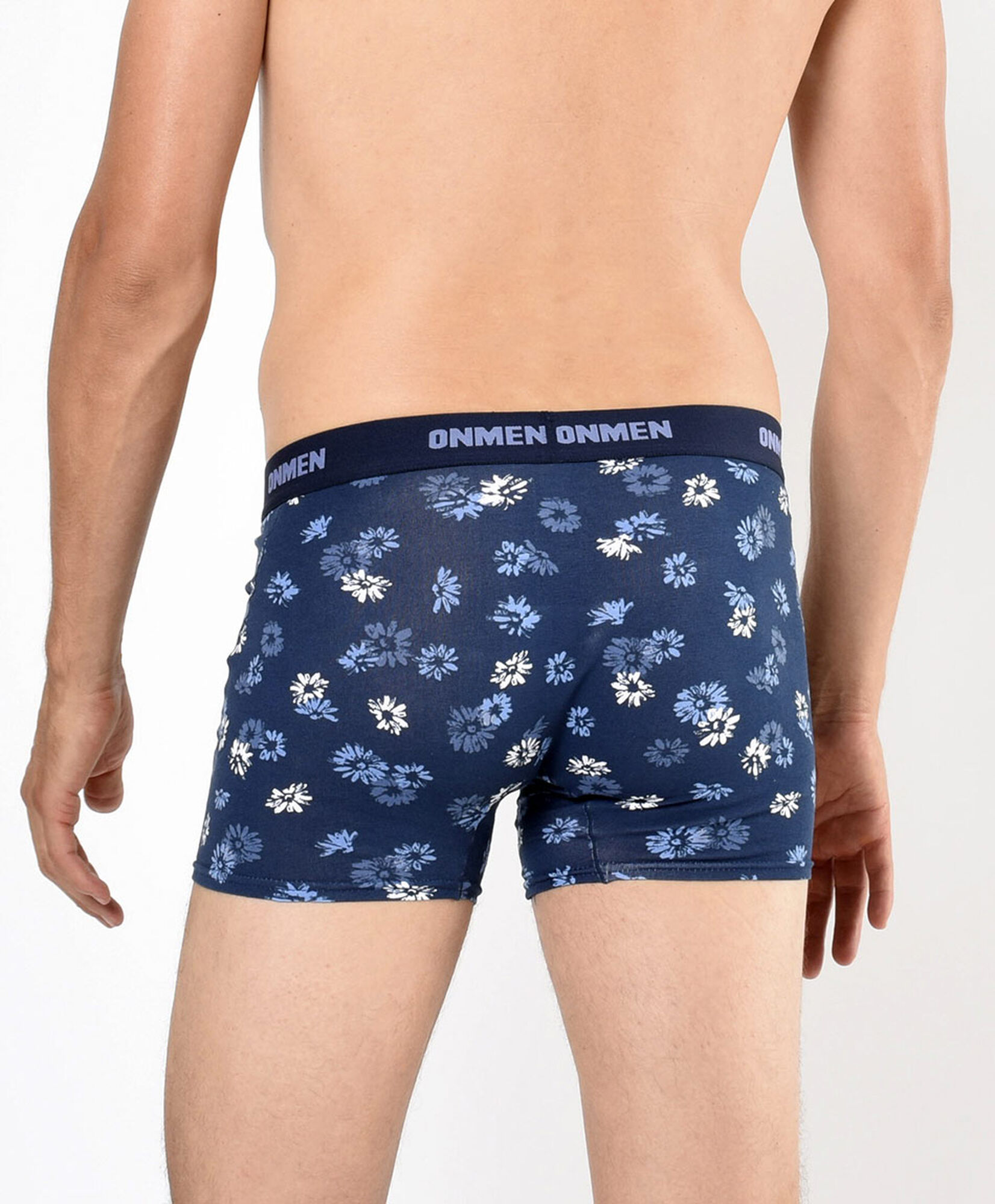 Pack 2 boxer hombre floreado y liso Pack 2 boxer hombre floreado y liso