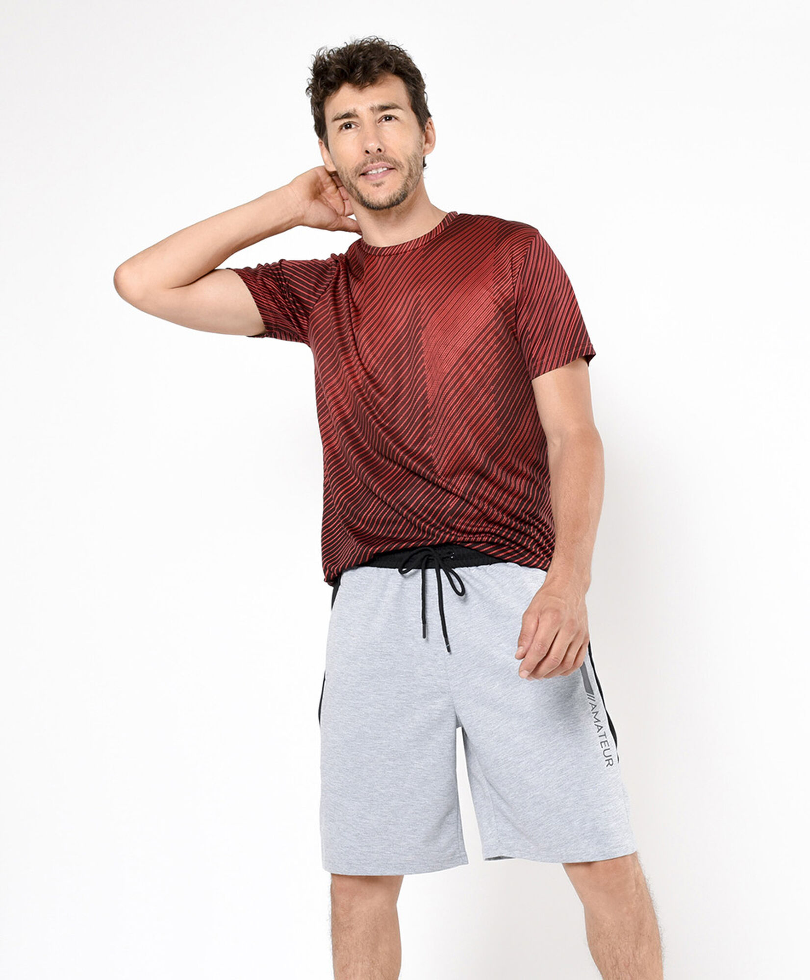 Short deportivo hombre franja lateral Short deportivo hombre franja lateral