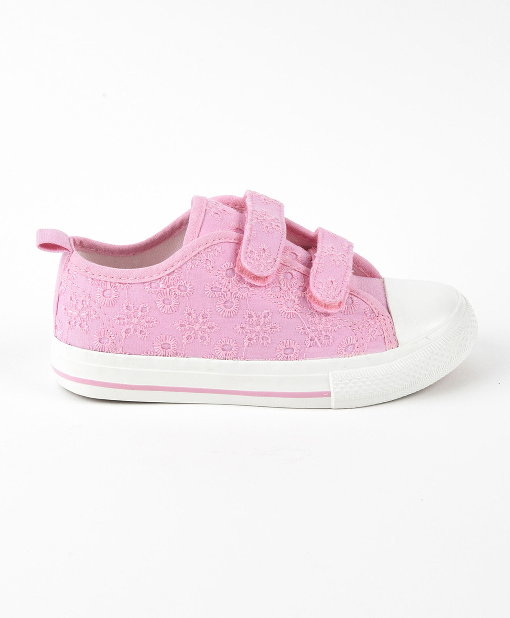 Zapatilla infantil flores bordadas rosa Zapatilla infantil flores bordadas rosa