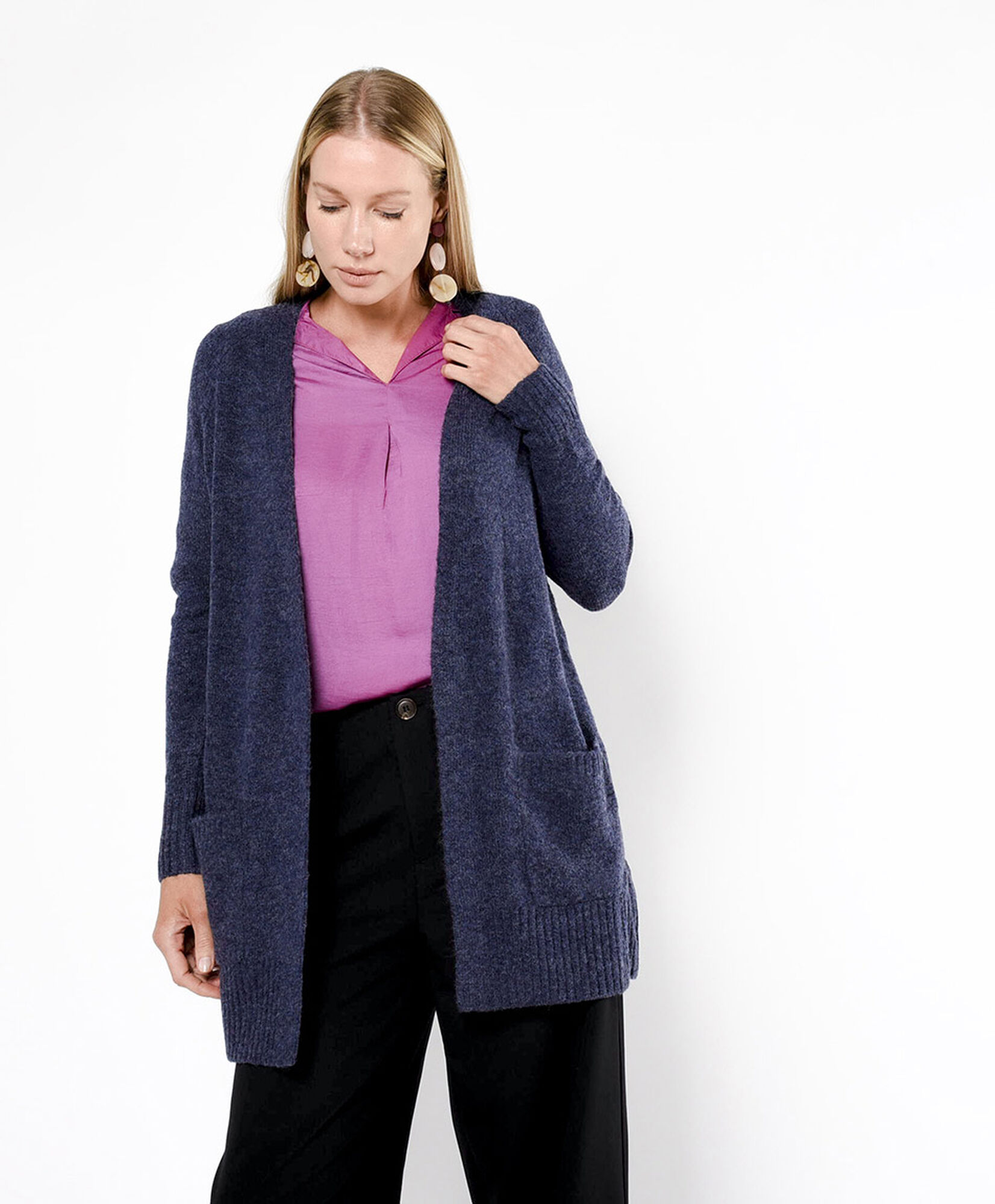 Cardigan mujer largo melange Cardigan mujer largo melange