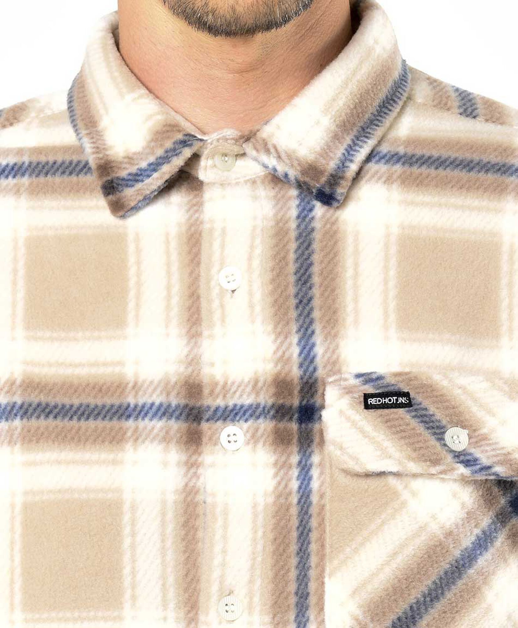 Chaqueta hombre polar leñadora beige Chaqueta hombre polar leñadora beige