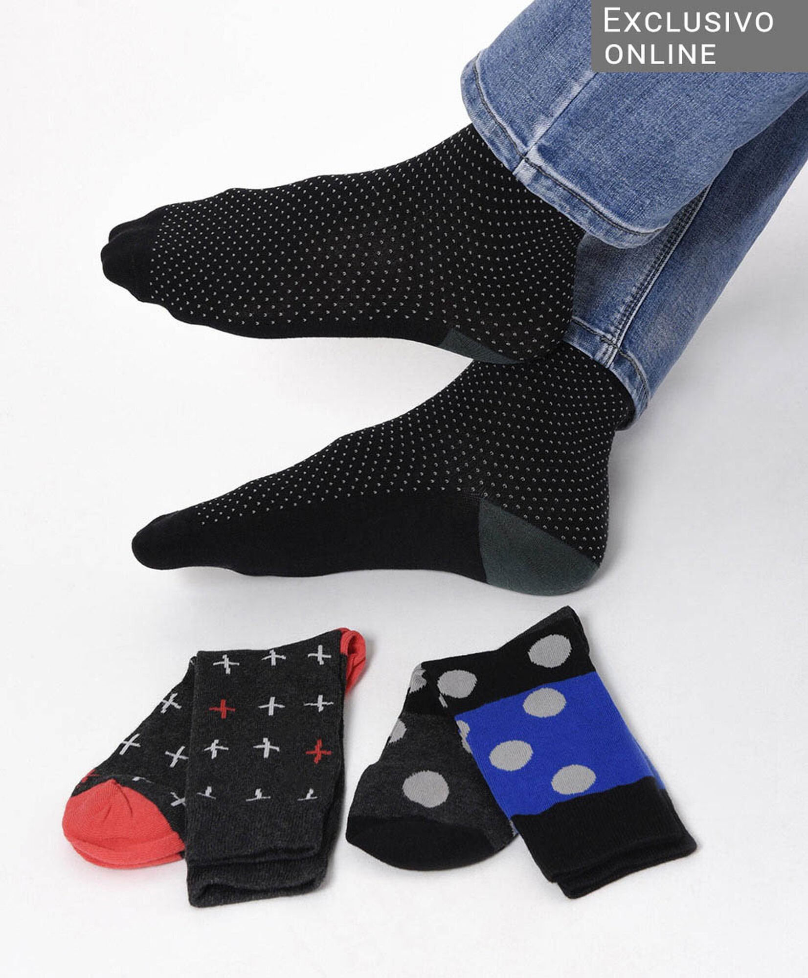 Pack 3 calcetines hombre figuras Pack 3 calcetines hombre figuras