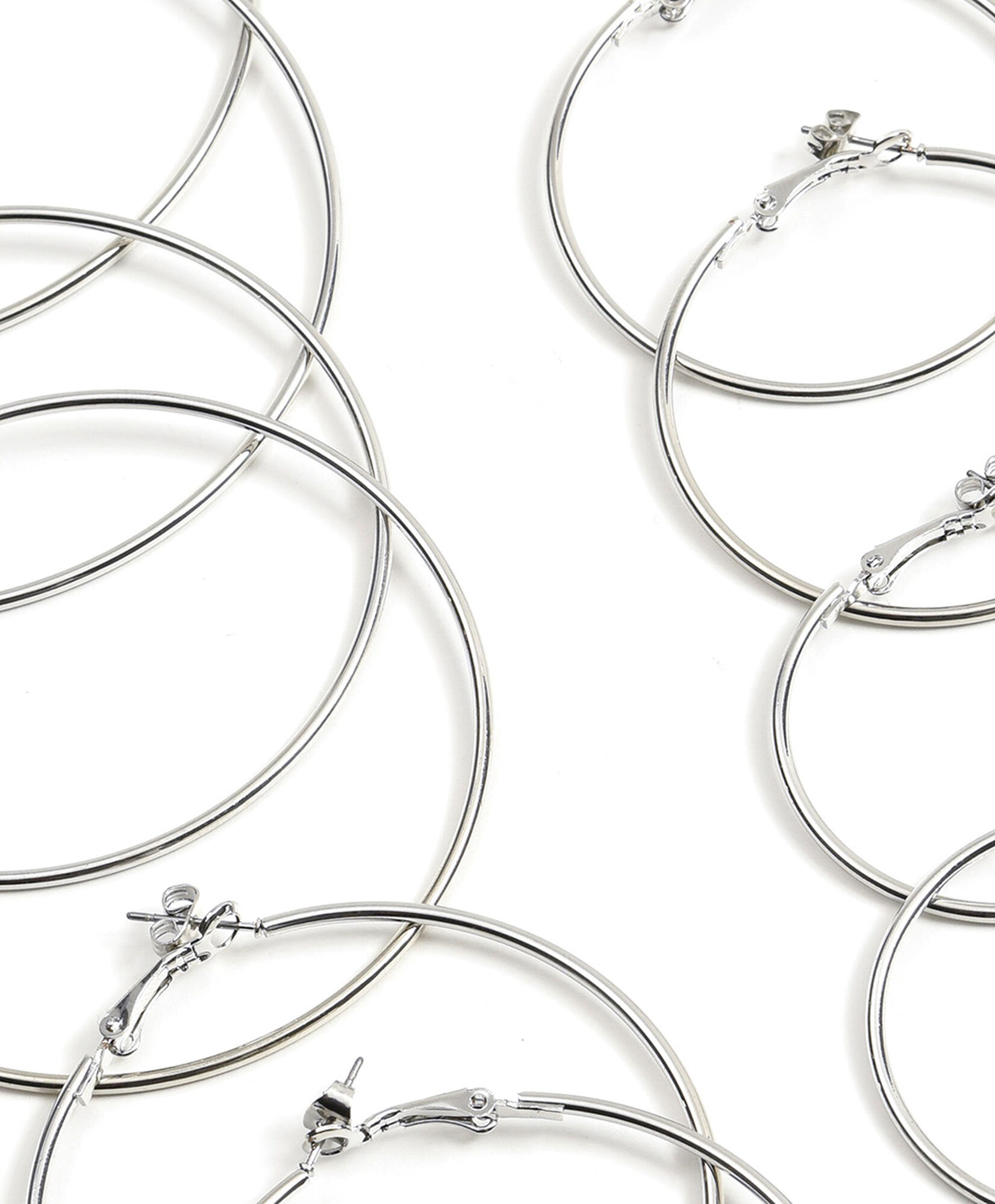 Set 5 aros mujer argollas plateadas Set 5 aros mujer argollas plateadas