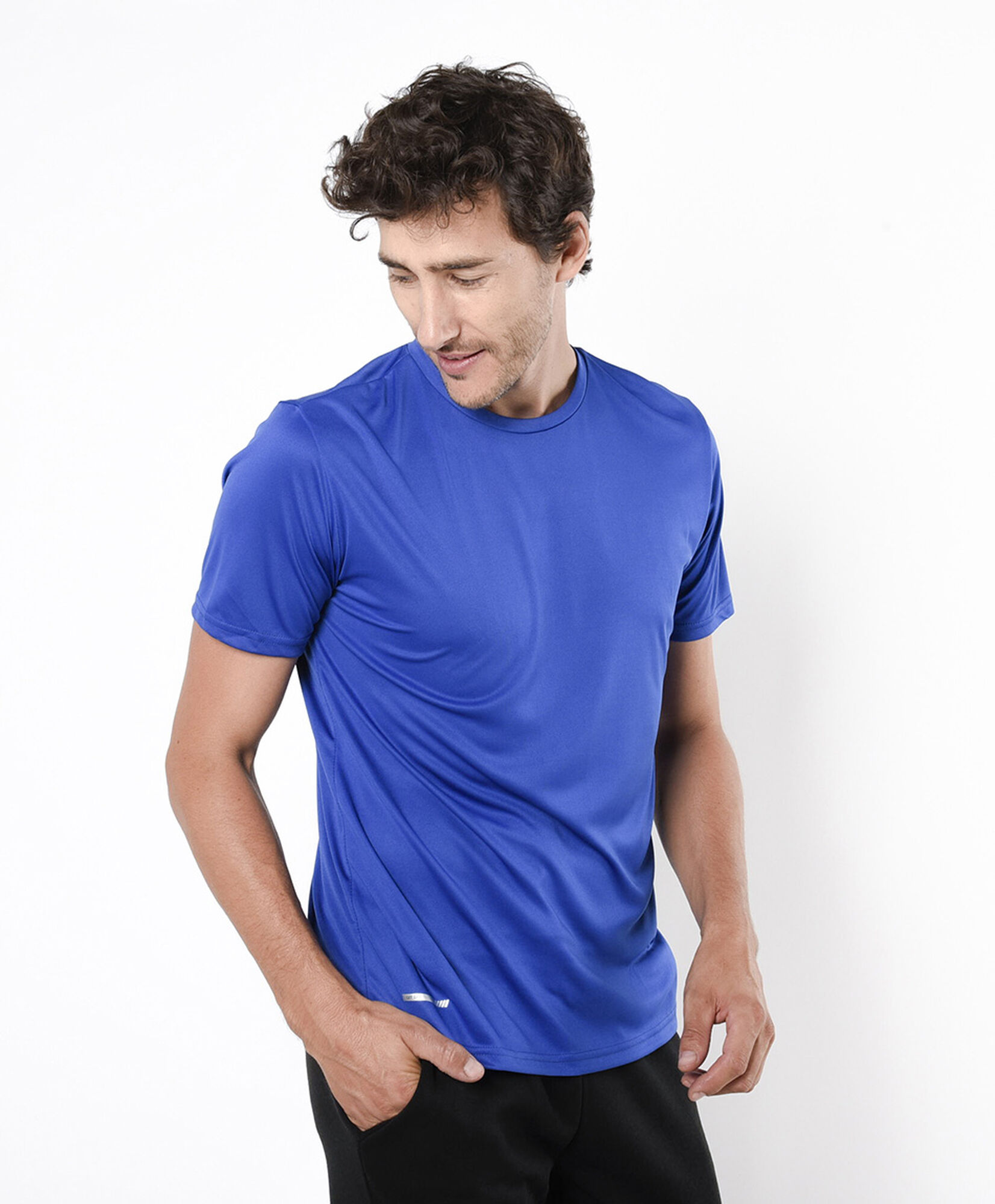 Polera deportiva hombre lisa azul Polera deportiva hombre lisa azul