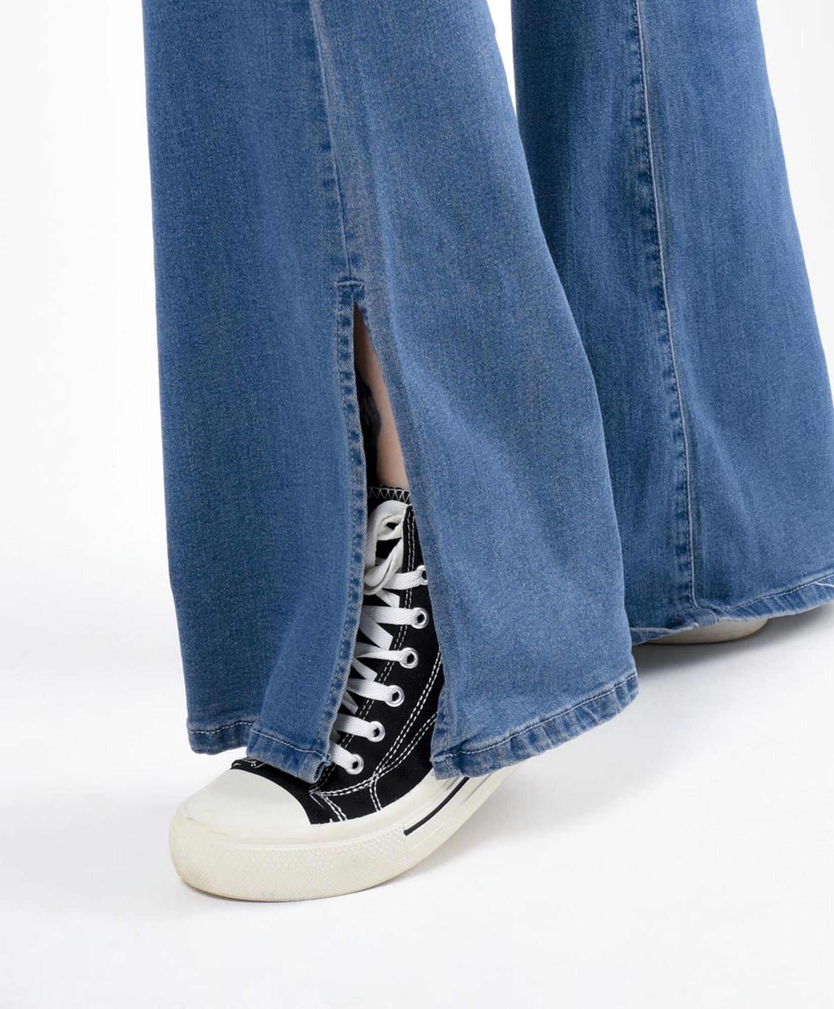 Pantalón mujer denim tiro alto flare Pantalón mujer denim tiro alto flare