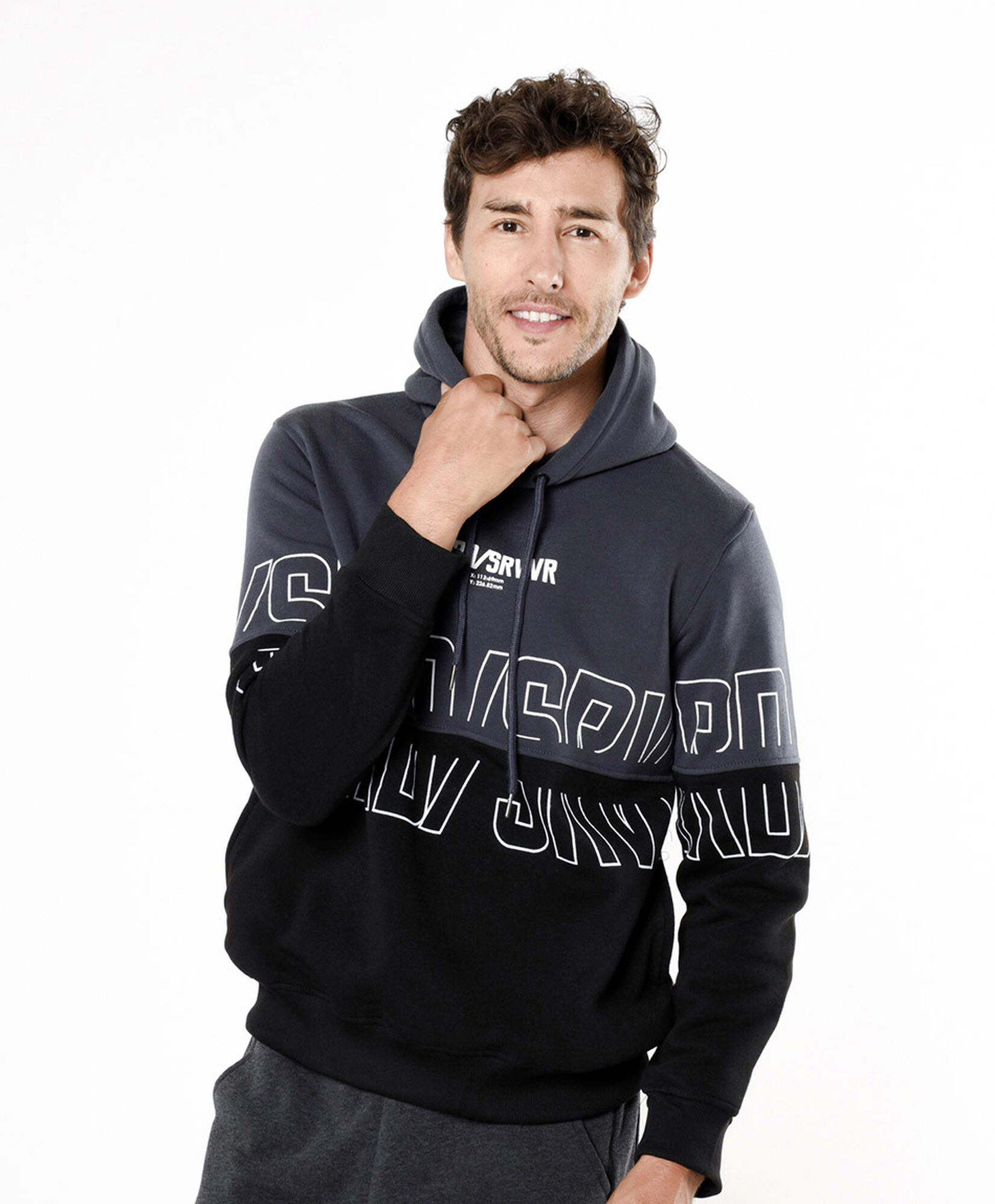 Polerón deportivo hombre bicolor frase Polerón deportivo hombre bicolor frase