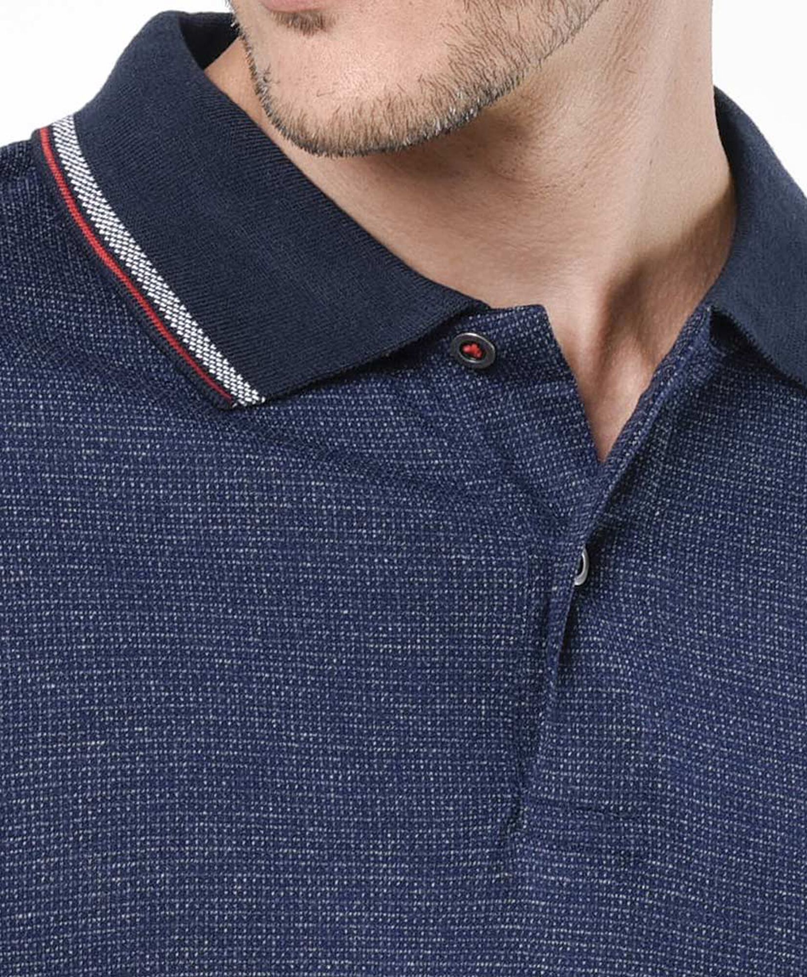 Polera hombre textura cuello piqué Polera hombre textura cuello piqué