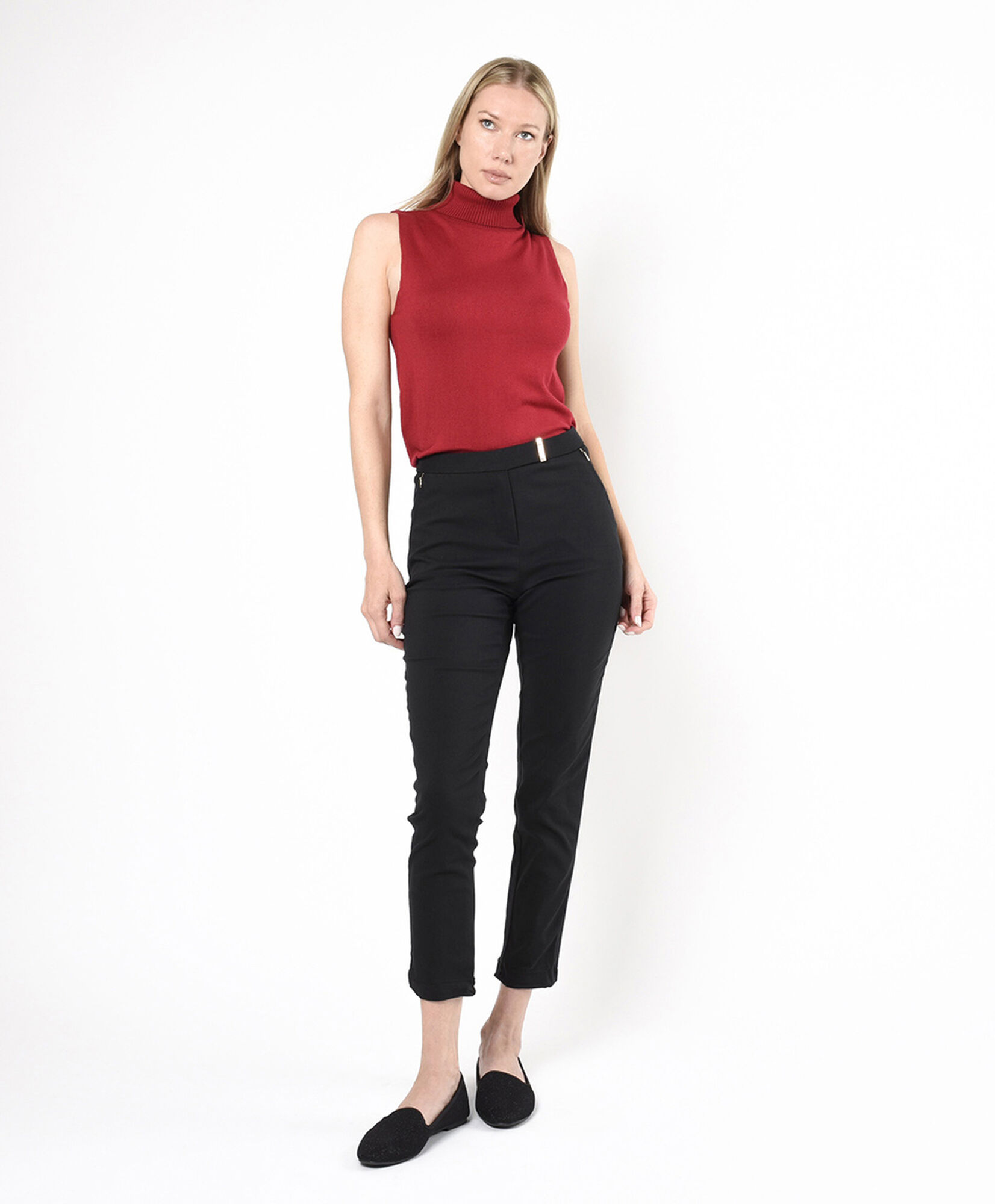 Pantalón mujer cinturón skinny fit Pantalón mujer cinturón skinny fit