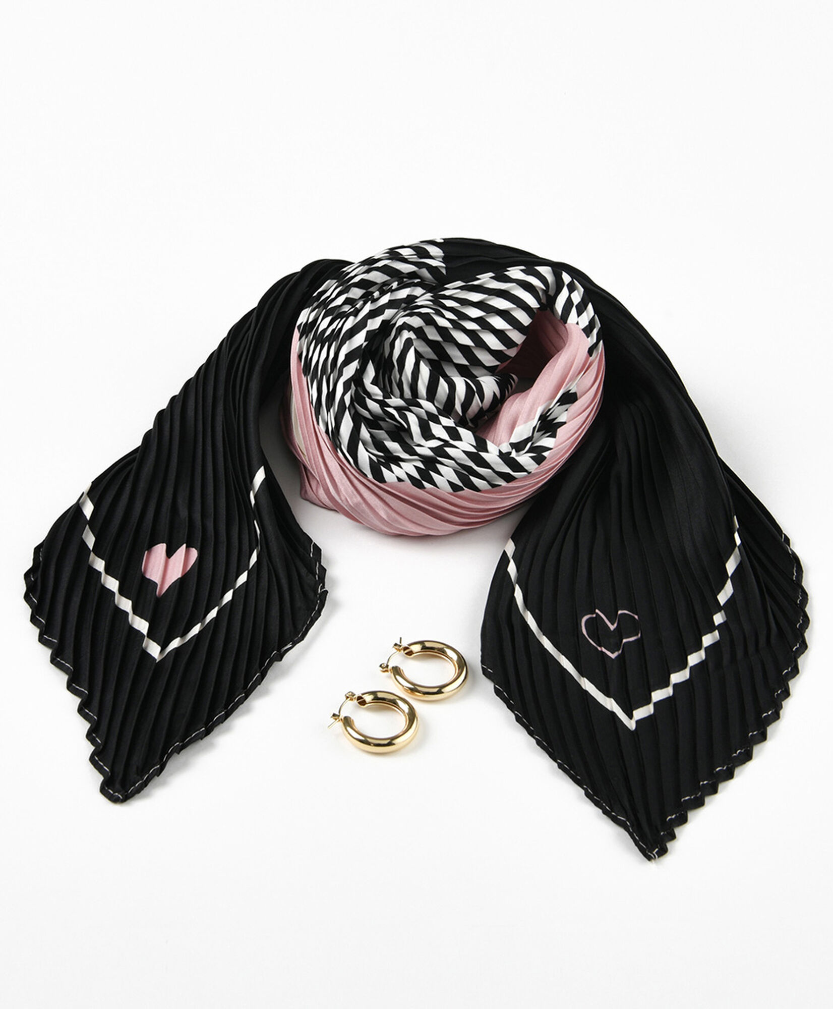 Set pañuelo + aros mujer corazones Set pañuelo + aros mujer corazones