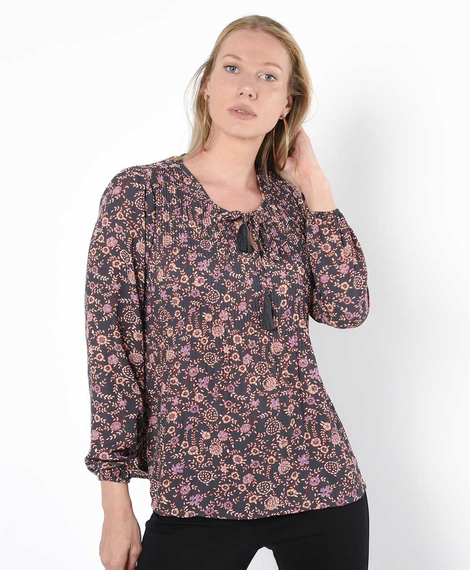 Blusa mujer estampada plisada Blusa mujer estampada plisada