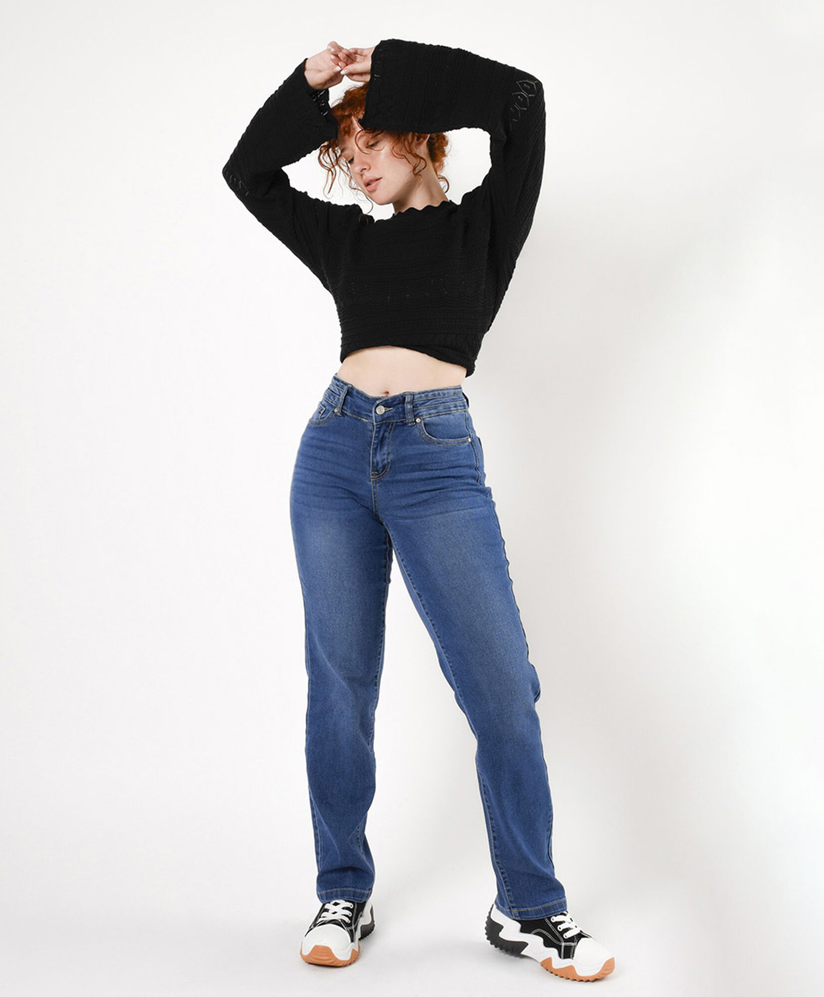 Jeans mujer pretina ancha mom Jeans mujer pretina ancha mom