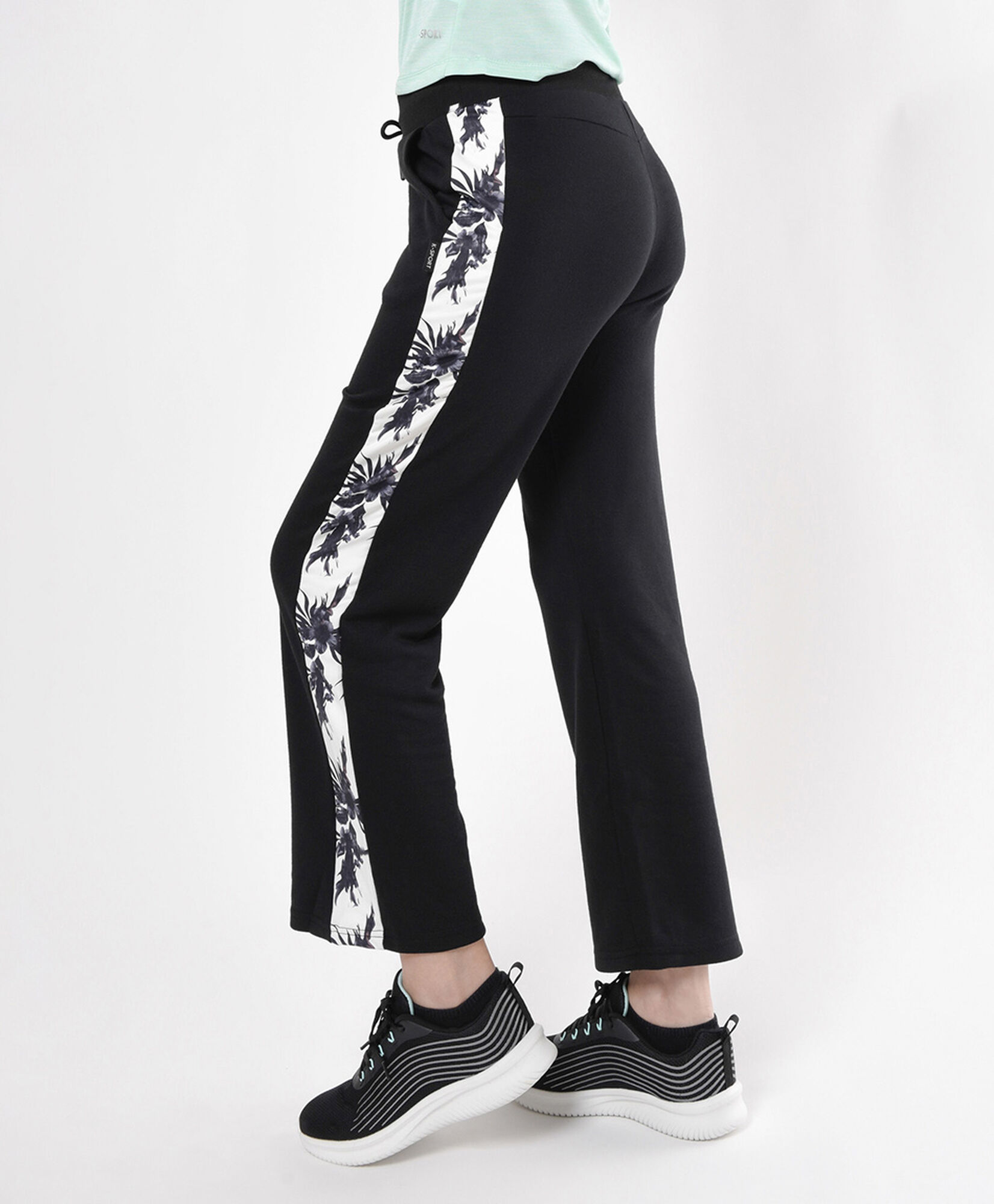 Pantalón de buzo mujer lado floreado Pantalón de buzo mujer lado floreado