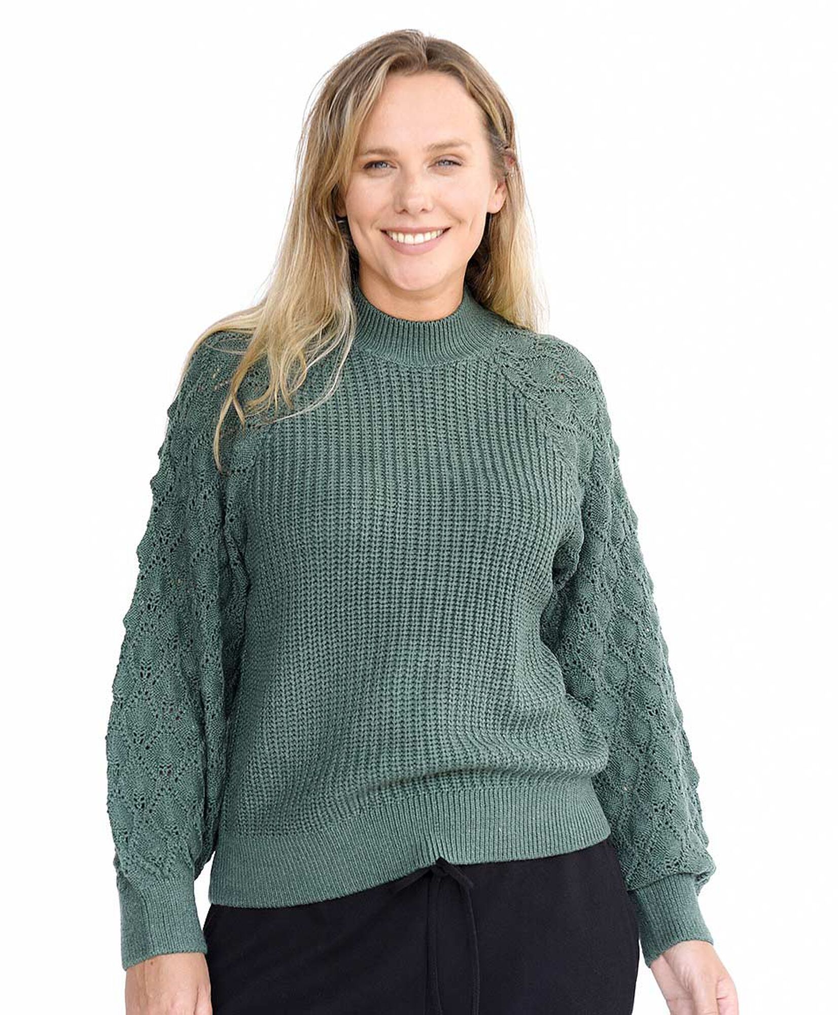 Sweater mujer manga globo calada Sweater mujer manga globo calada
