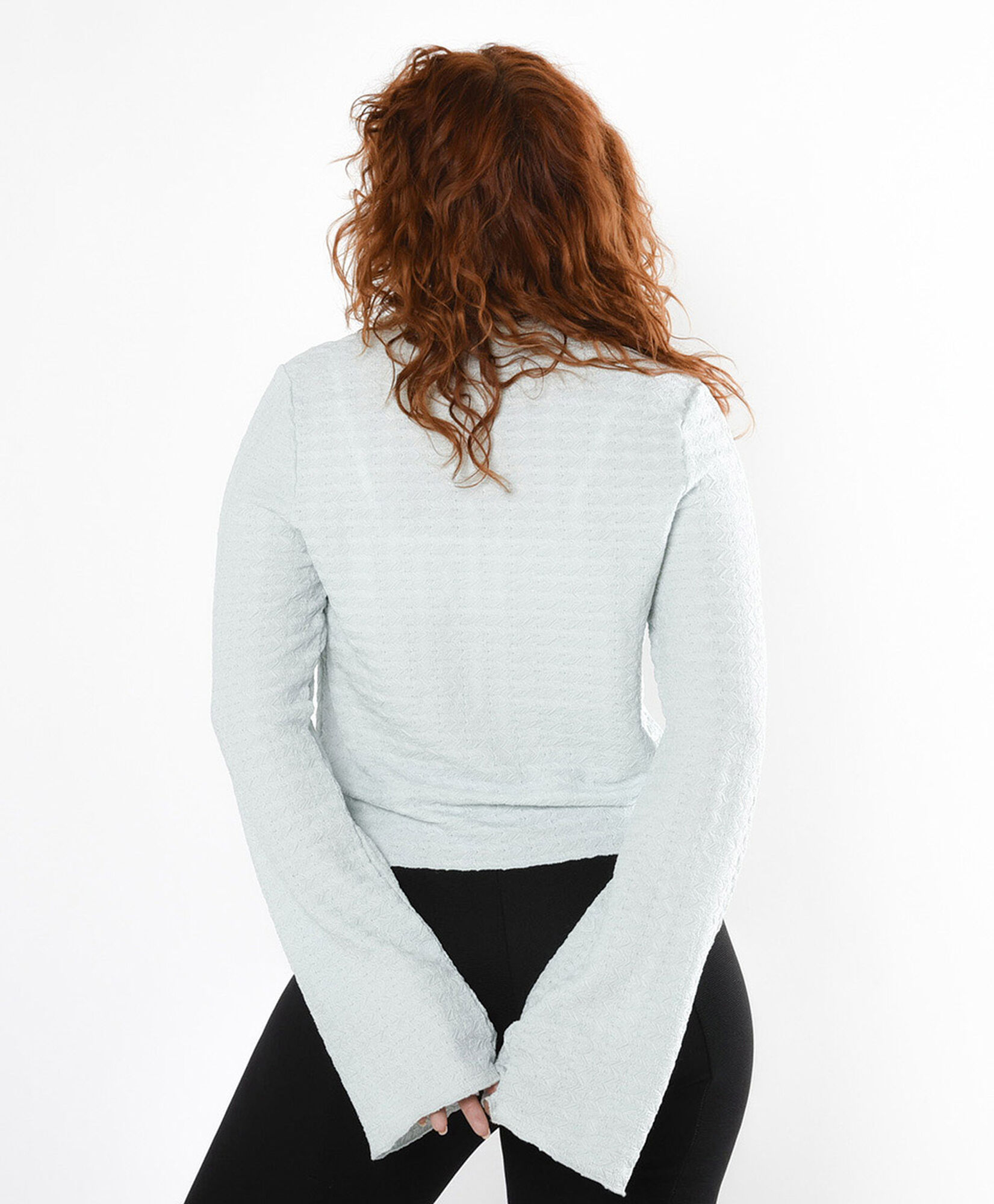 Blusa mujer jacquard manga ancha Blusa mujer jacquard manga ancha