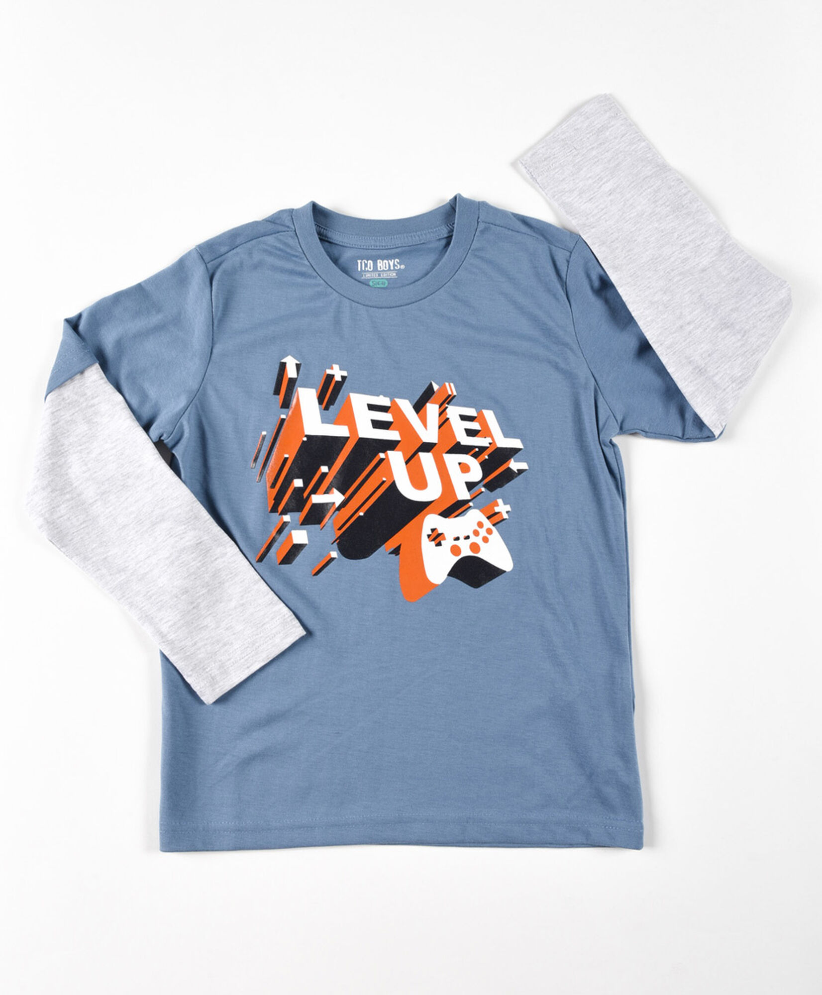 Polera niño level up bicolor Polera niño level up bicolor