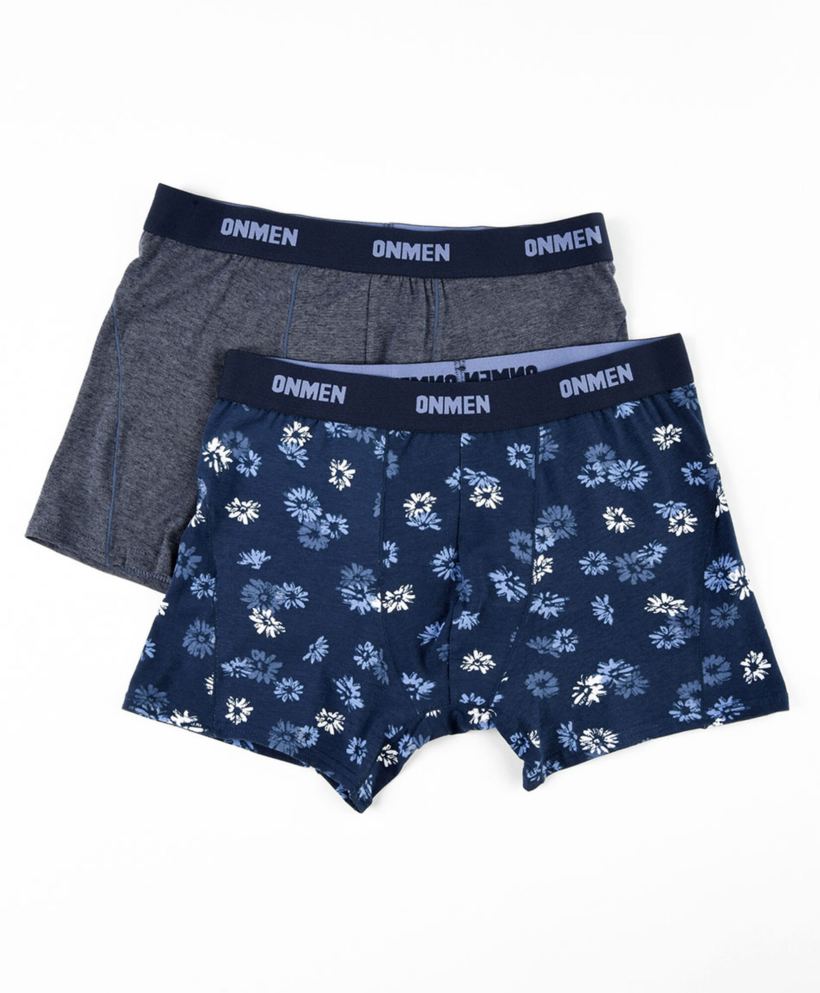 Pack 2 boxer hombre floreado y liso Pack 2 boxer hombre floreado y liso