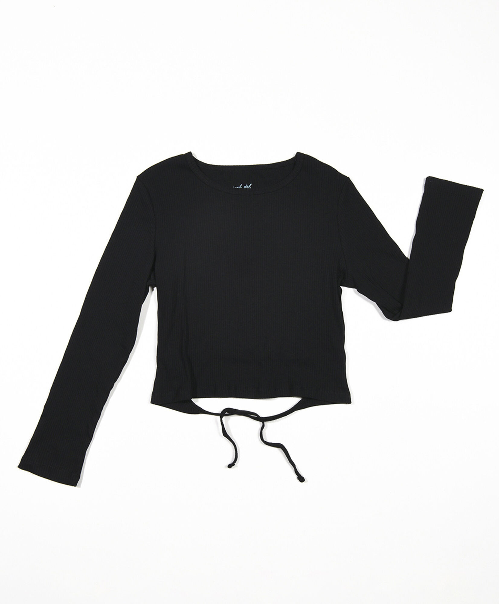 Polera niña acanalada lazo Polera niña acanalada lazo