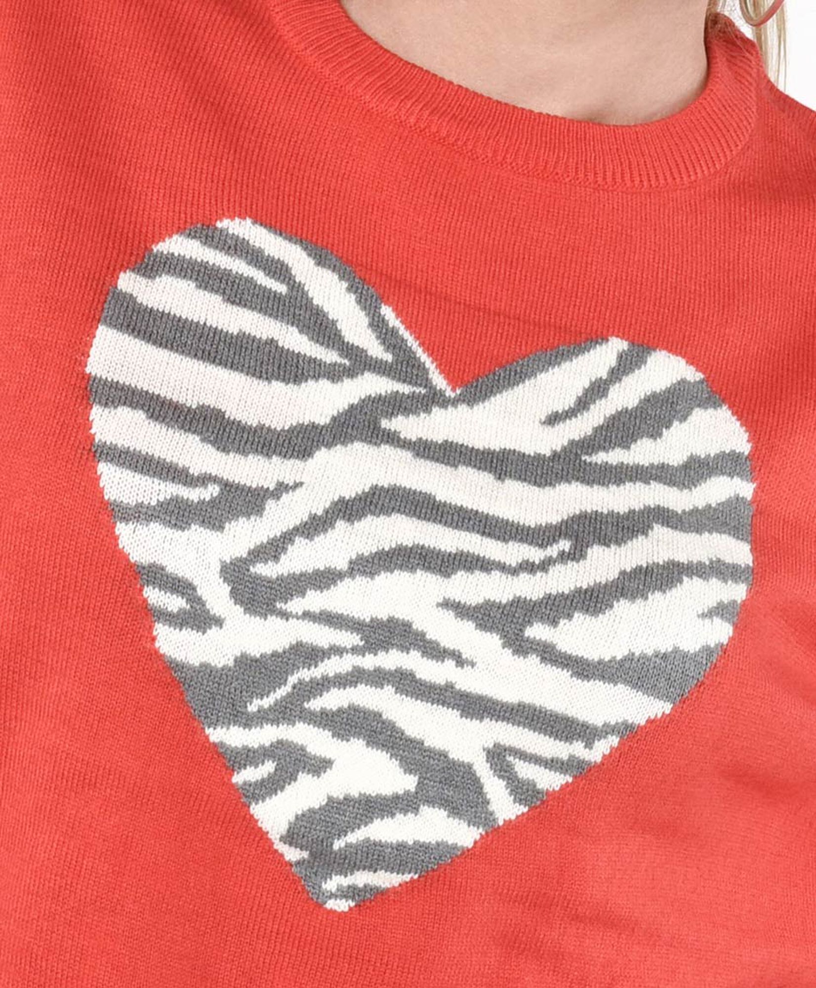 Sweater mujer corazón animal print Sweater mujer corazón animal print