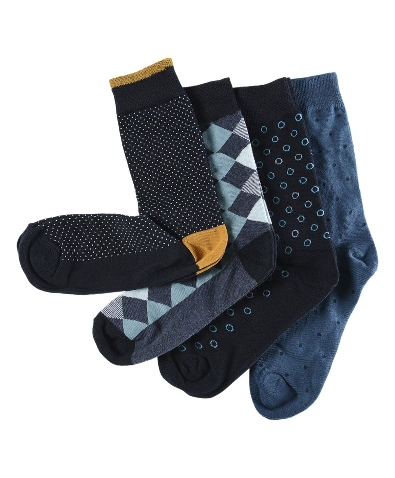 Pack 4 calcetines hombre puntos y rombos Pack 4 calcetines hombre puntos y rombos