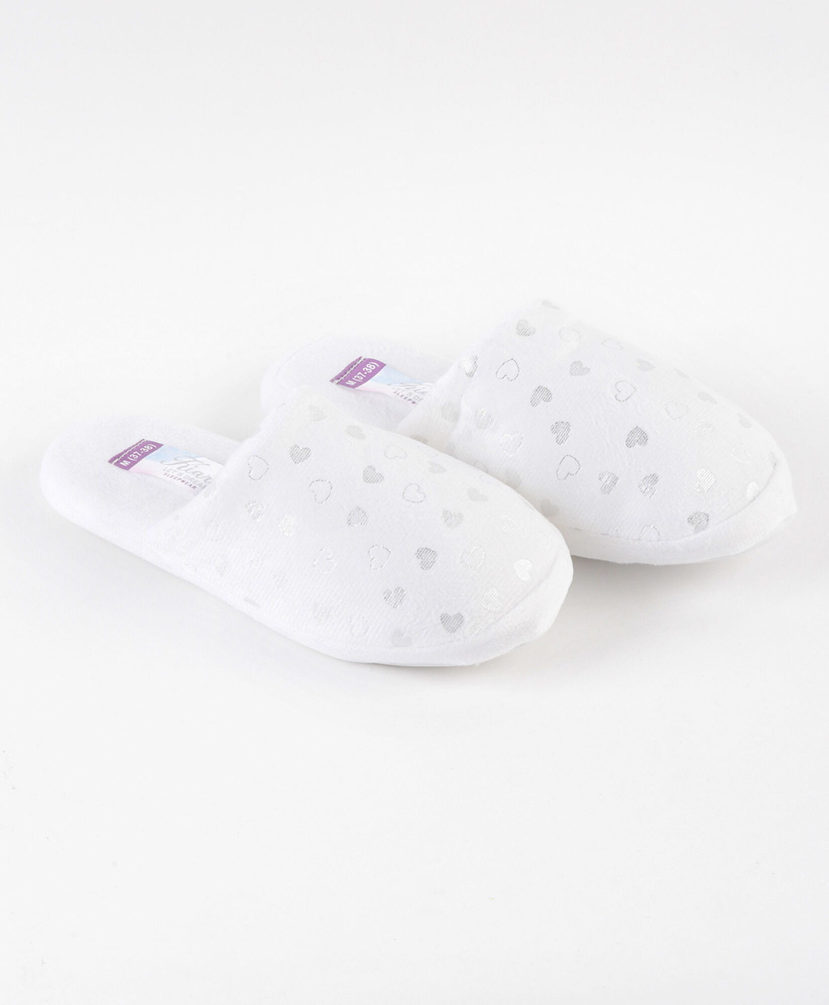 Pantufla mujer corazones plateados Pantufla mujer corazones plateados