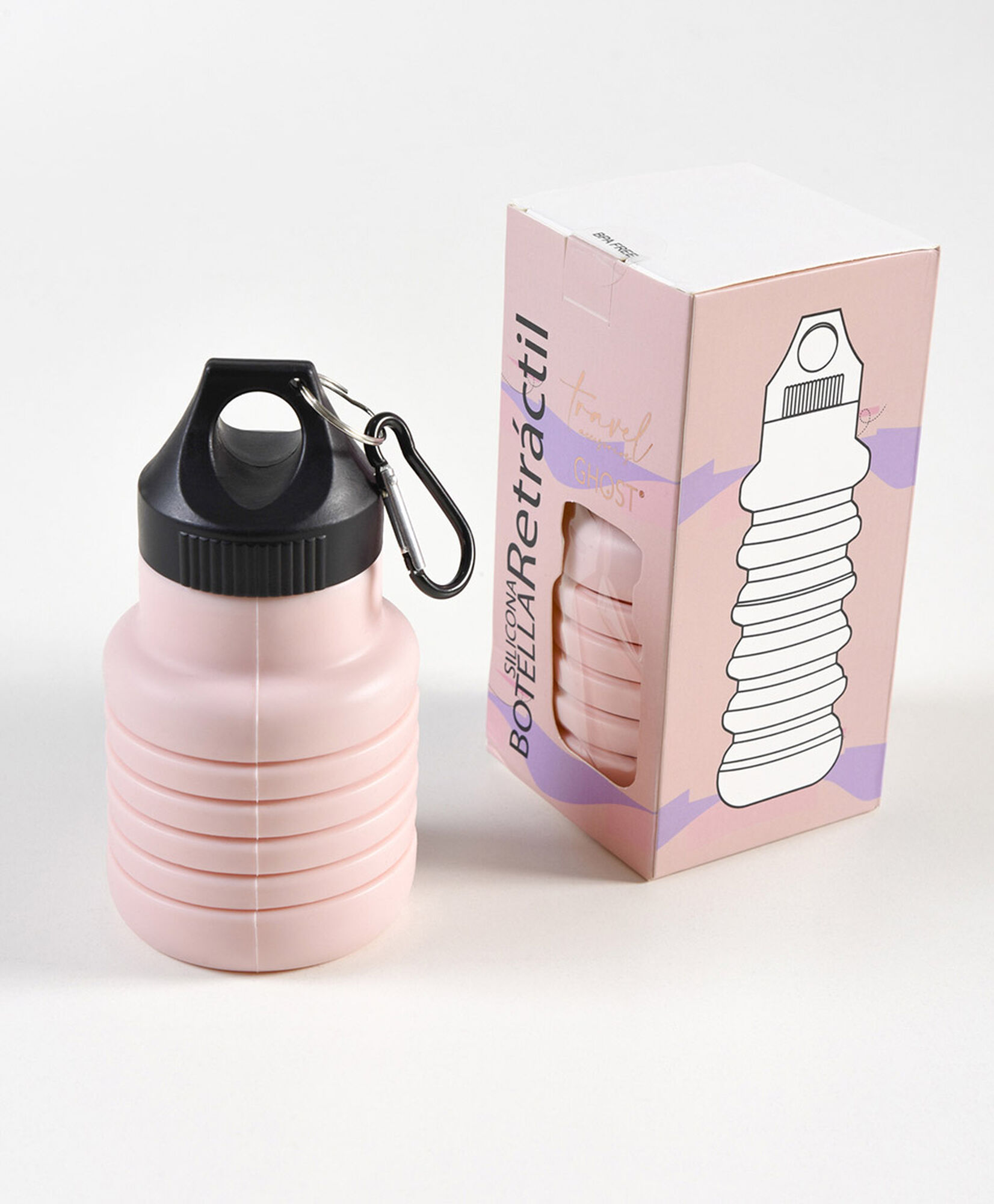 Botella mujer plegable rosada Botella mujer plegable rosada