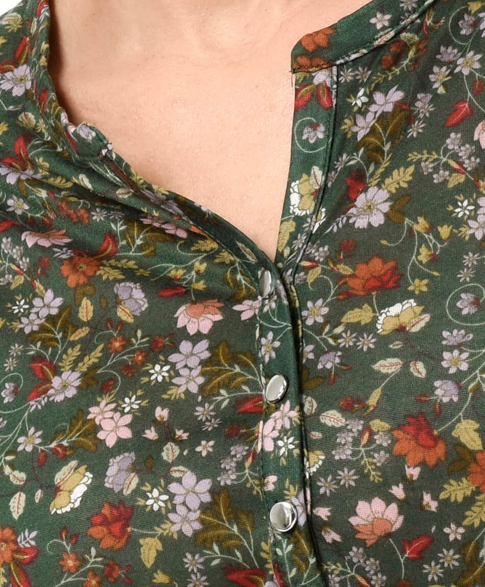 Polera mujer floreada botones Polera mujer floreada botones