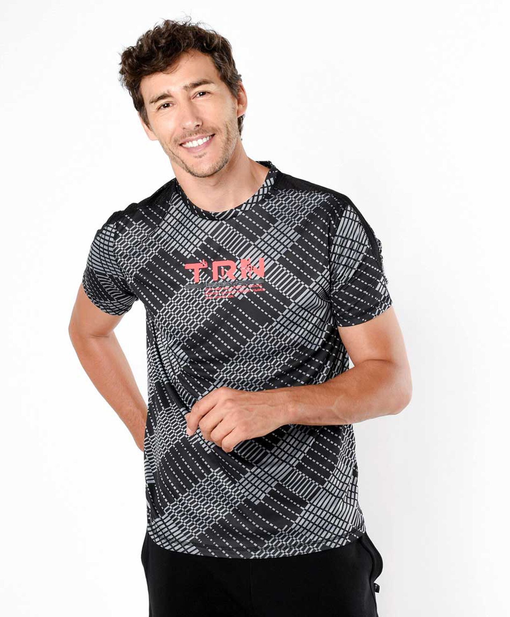 Polera deportiva hombre print bloques Polera deportiva hombre print bloques