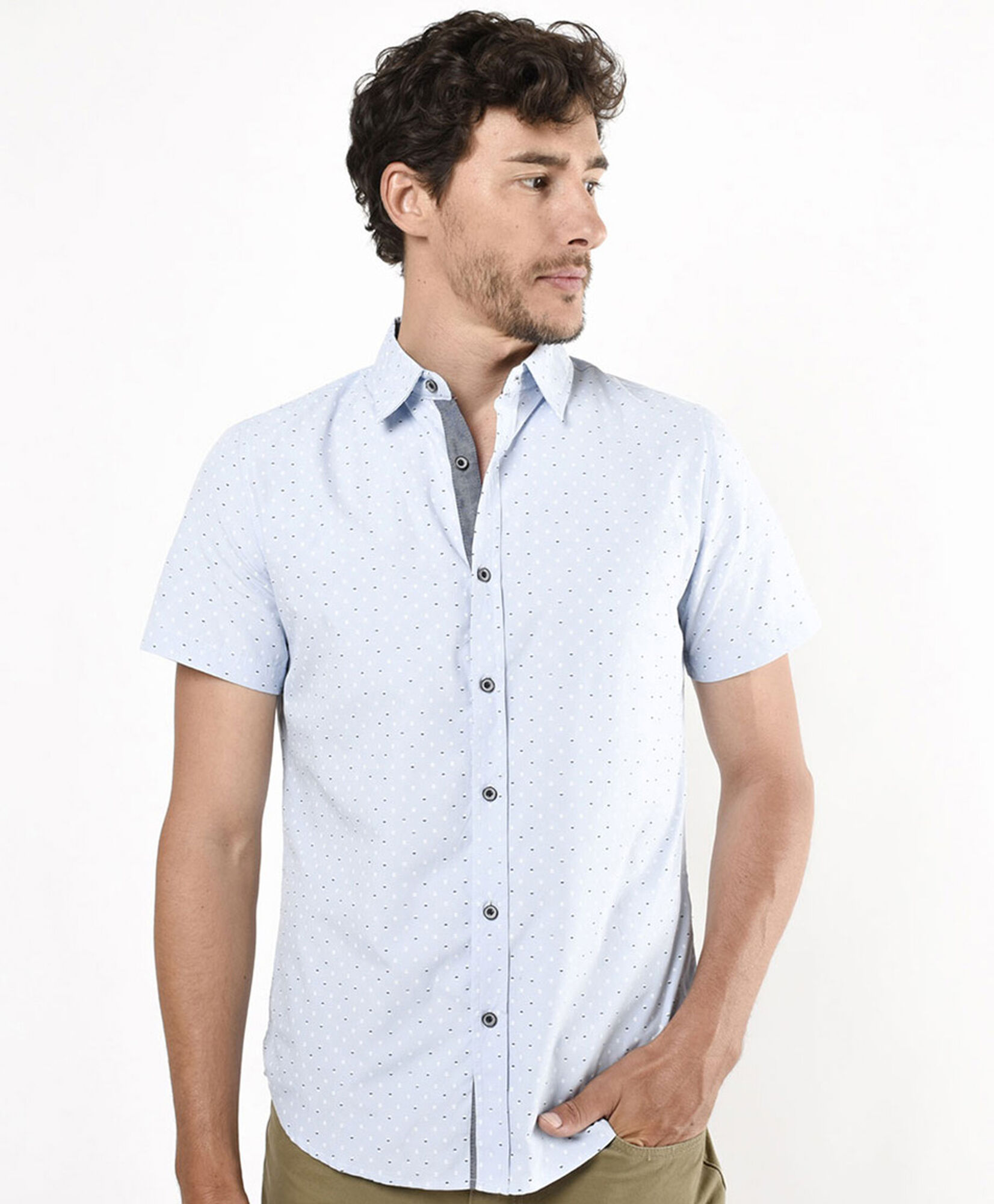 Camisa hombre puntitos bicolor Camisa hombre puntitos bicolor