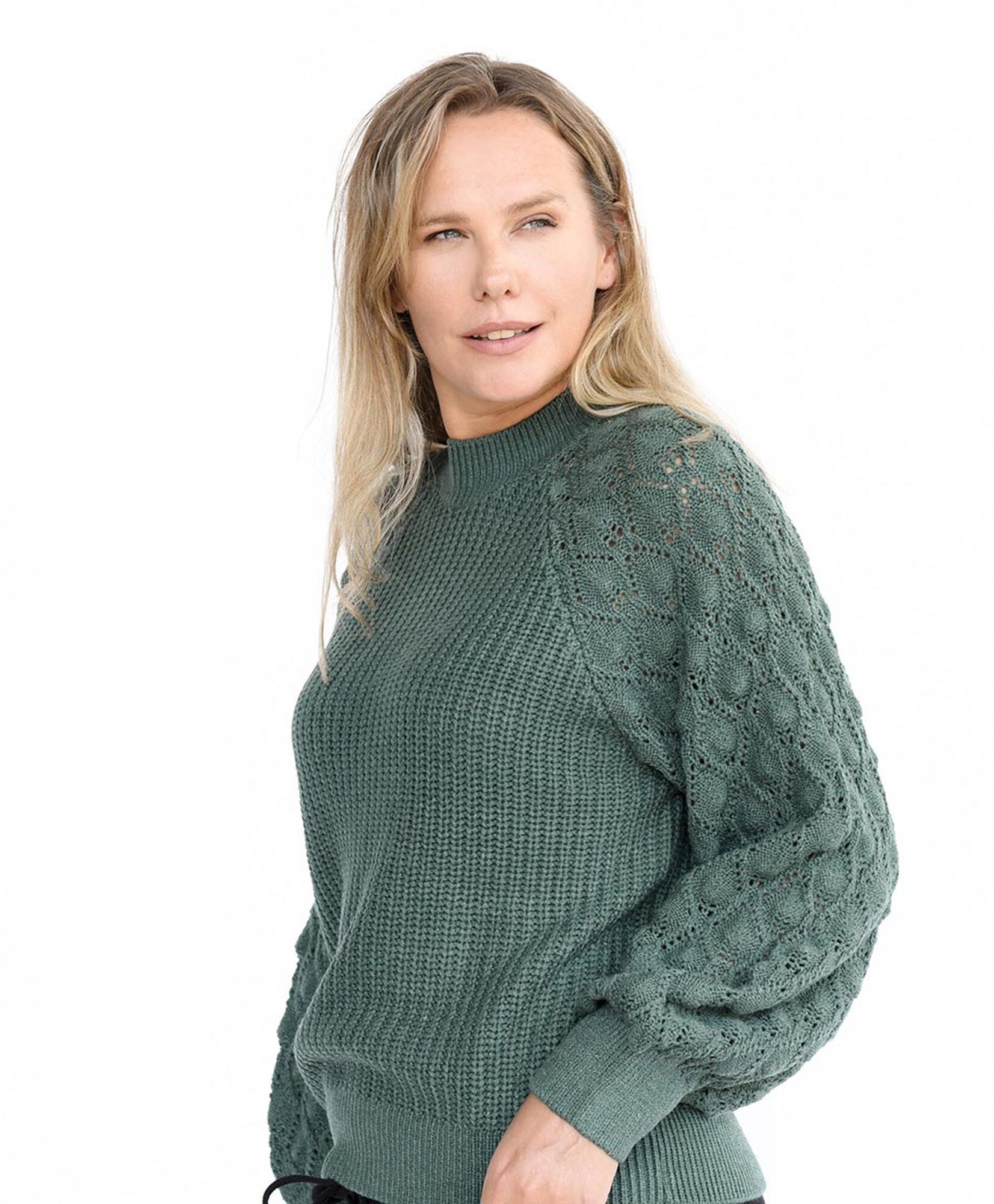 Sweater mujer manga globo calada Sweater mujer manga globo calada