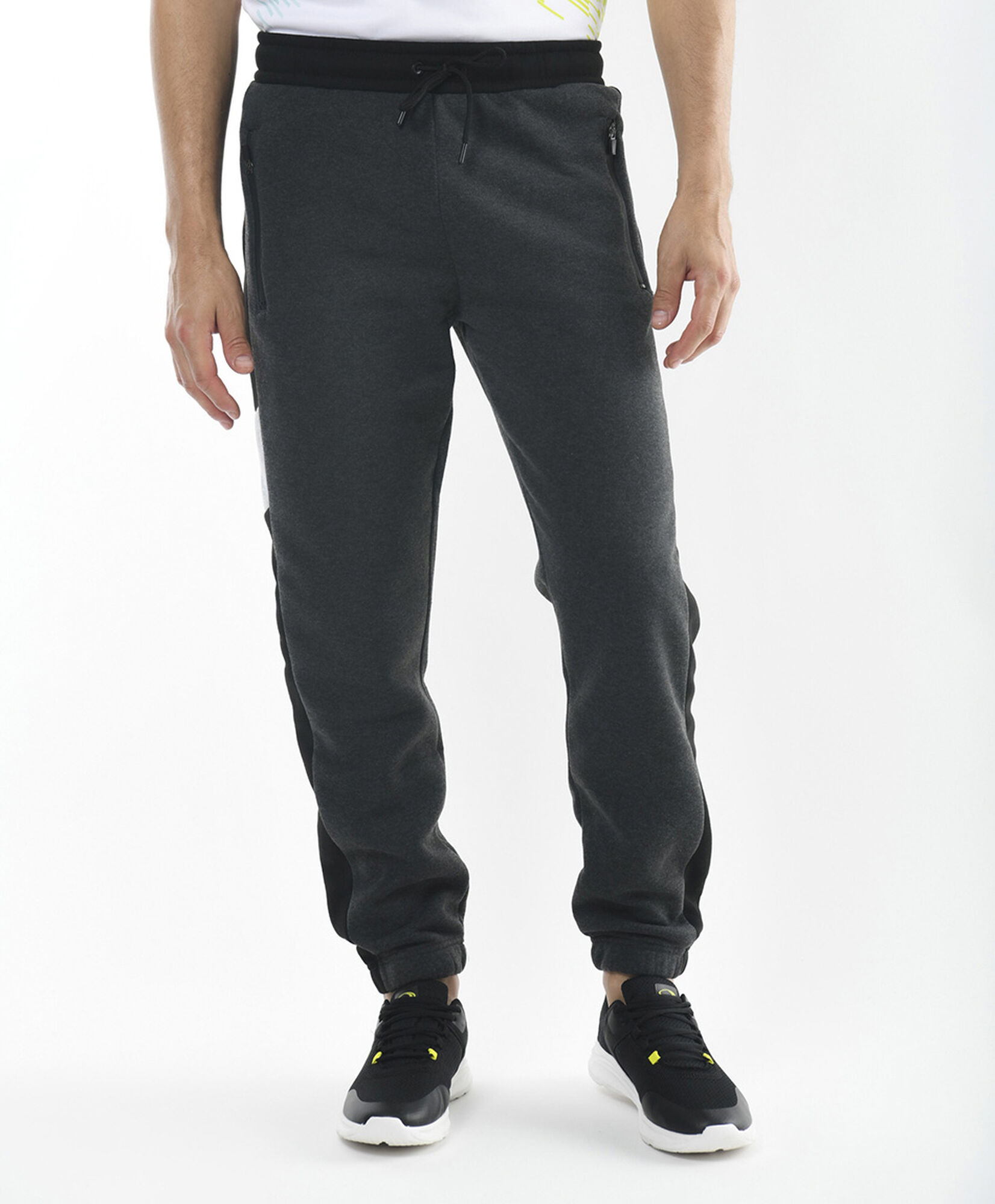 Pantalón de buzo hombre jaspeado franjas slim fit Pantalón de buzo hombre jaspeado franjas slim fit