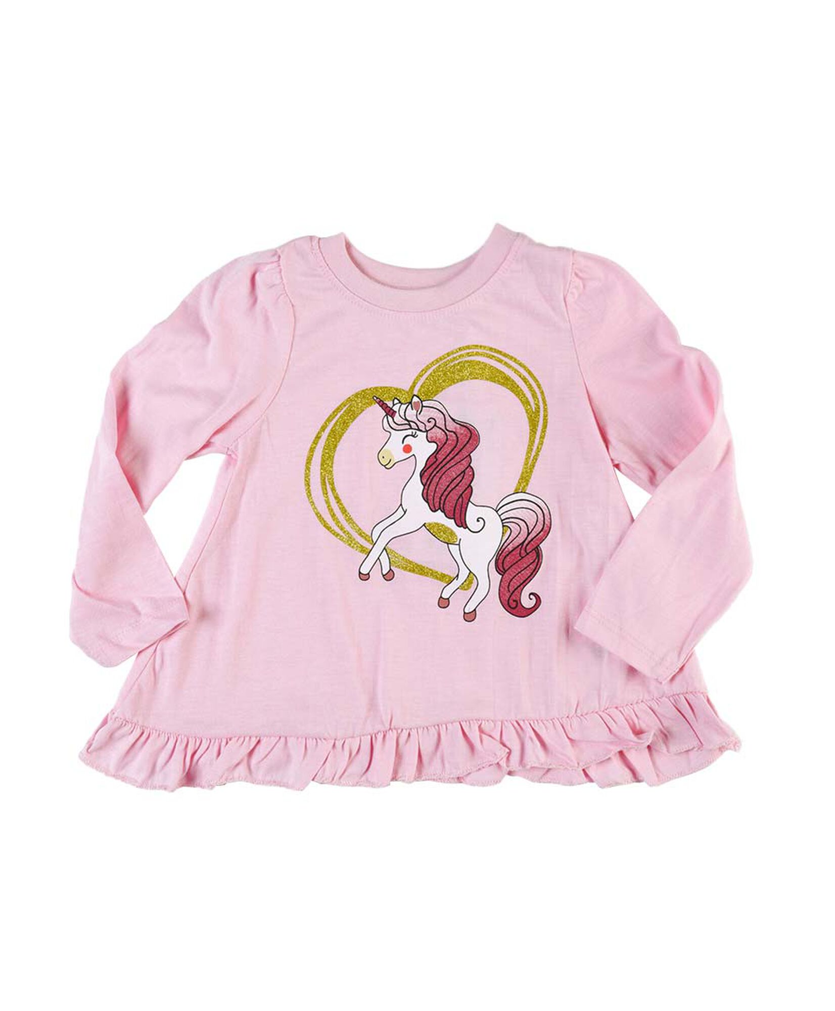 Polera bebé unicornio vuelos en cintura manga larga Polera bebé unicornio vuelos en cintura manga larga