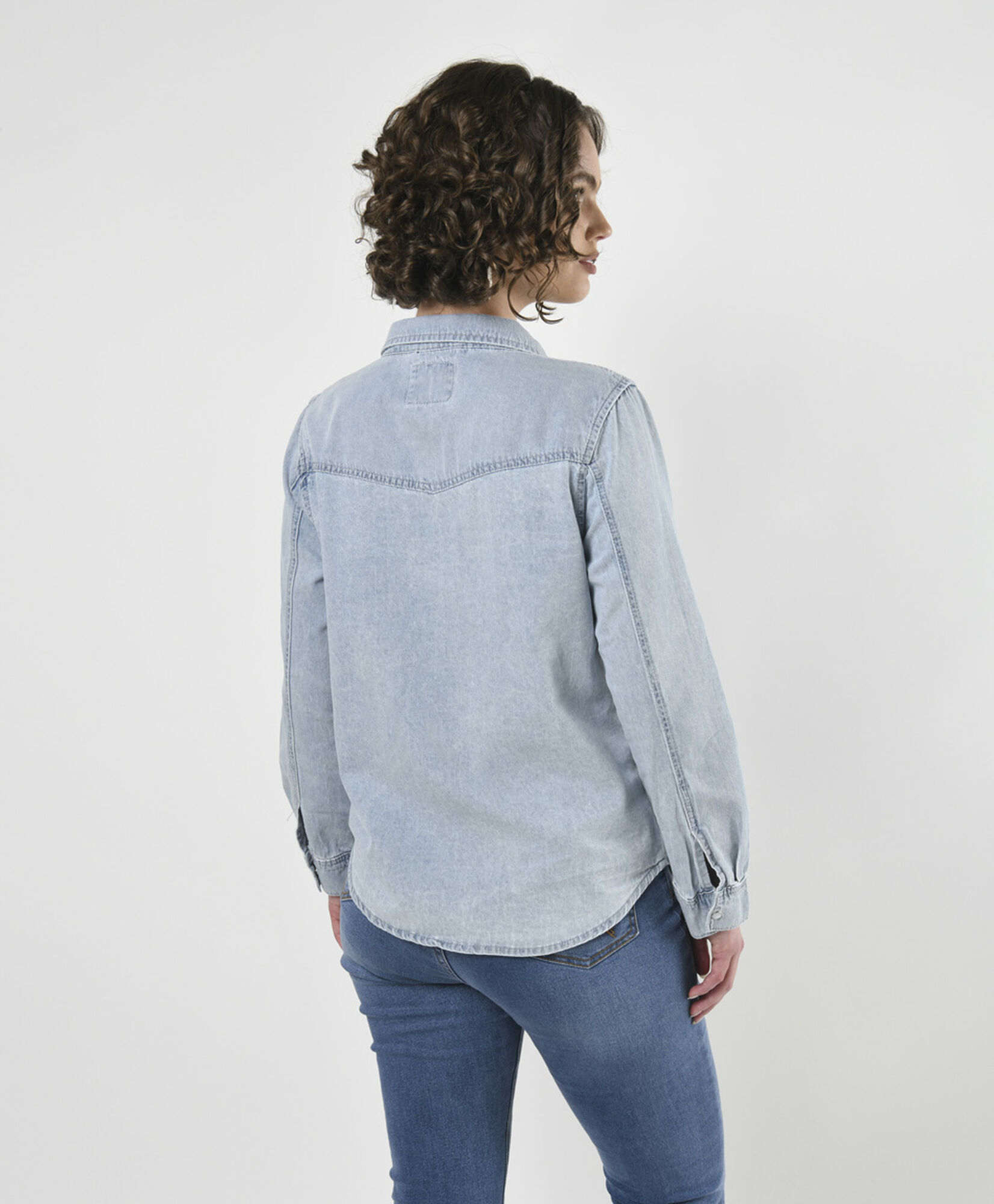 Blusa mujer denim bolsillos Blusa mujer denim bolsillos