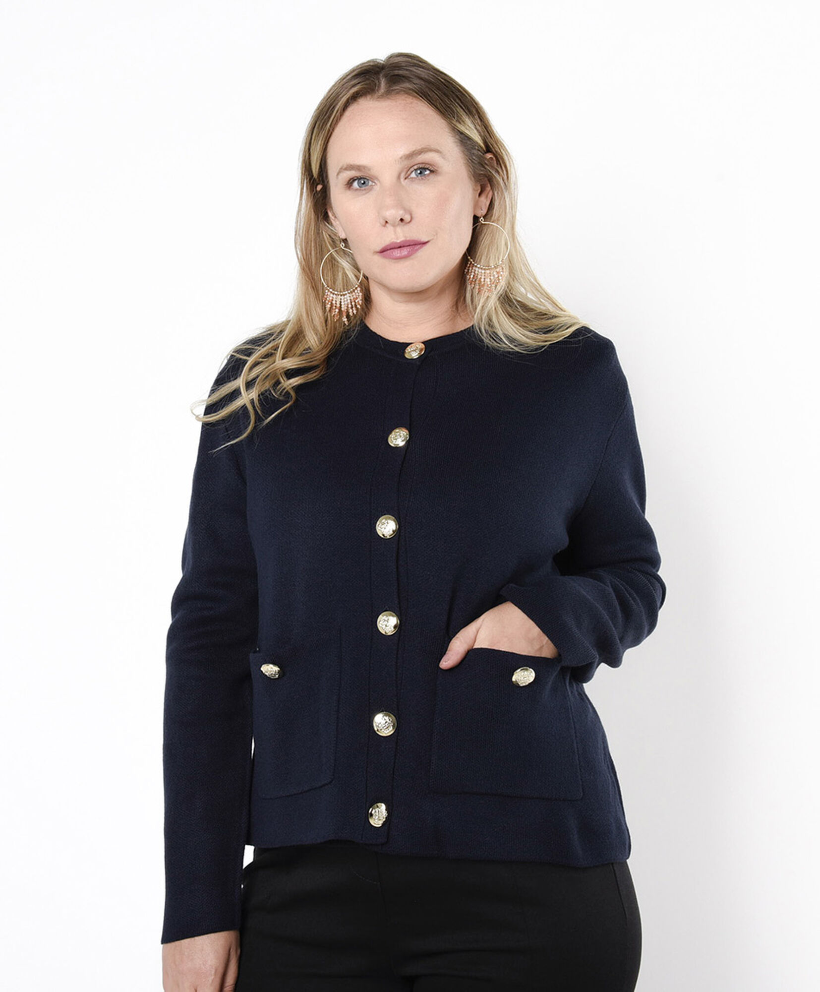 Chaqueta mujer tejida botones Chaqueta mujer tejida botones