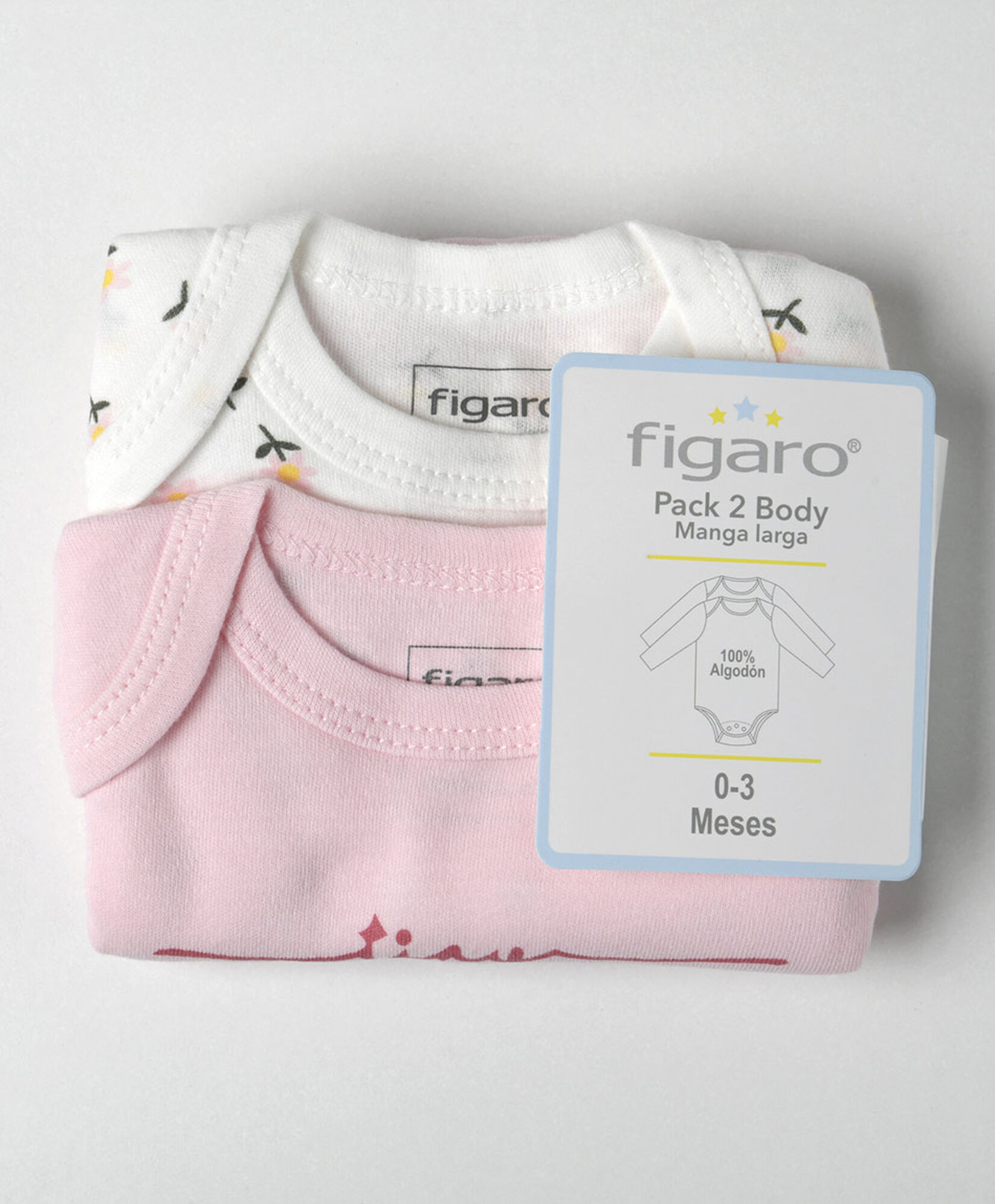 Pack 2 bodies bebé estampados manga larga Pack 2 bodies bebé estampados manga larga