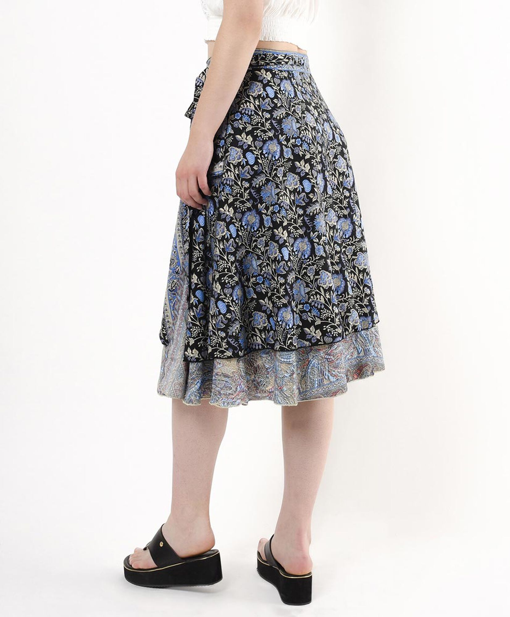 Falda mujer estilo pareo doble estampado Falda mujer estilo pareo doble estampado