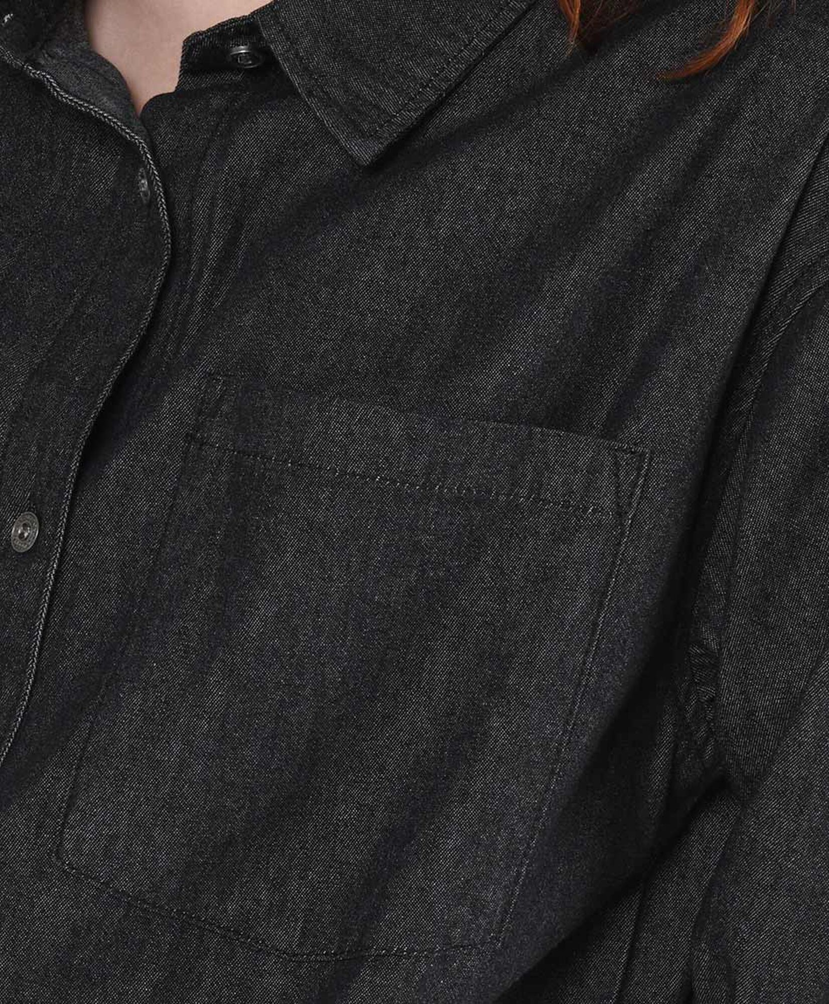 Blusa mujer denim negra oversize Blusa mujer denim negra oversize