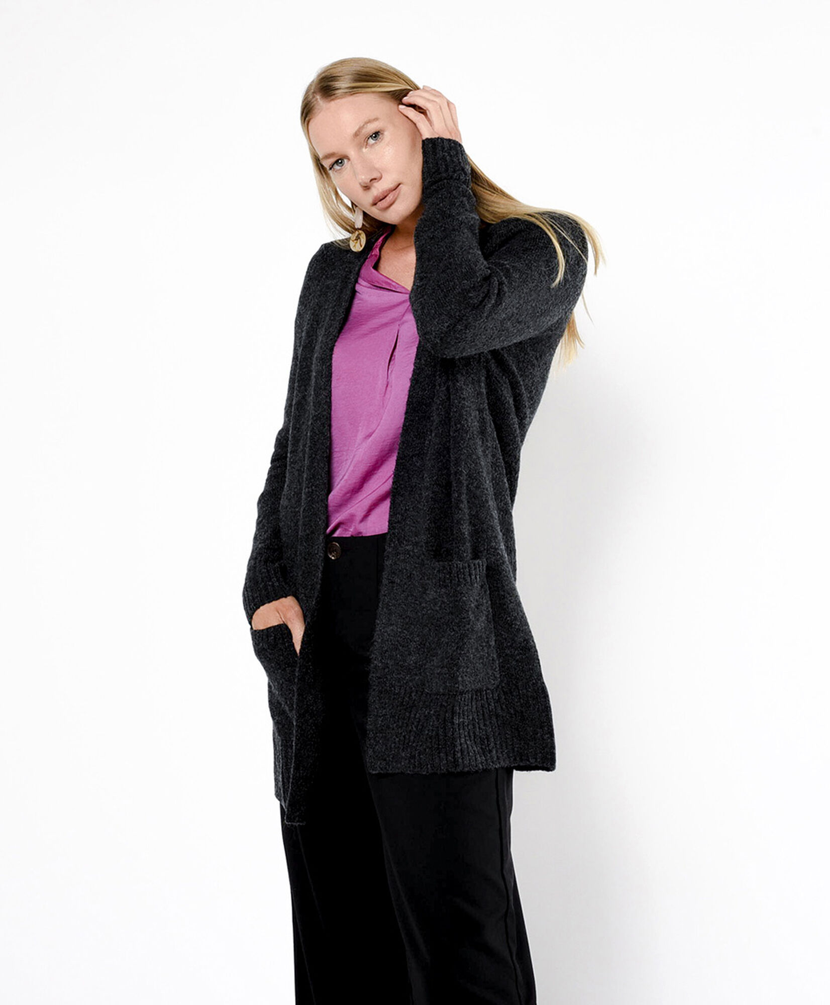 Cardigan mujer largo melange Cardigan mujer largo melange