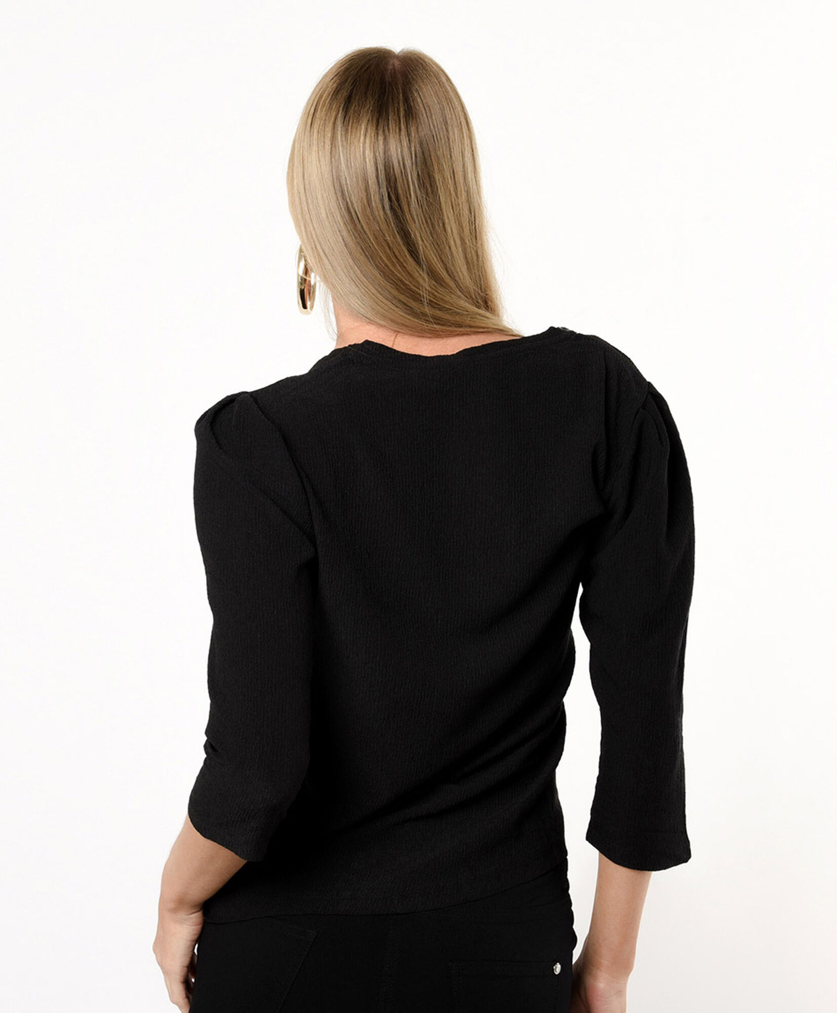 Polera mujer textura cuello en v Polera mujer textura cuello en v