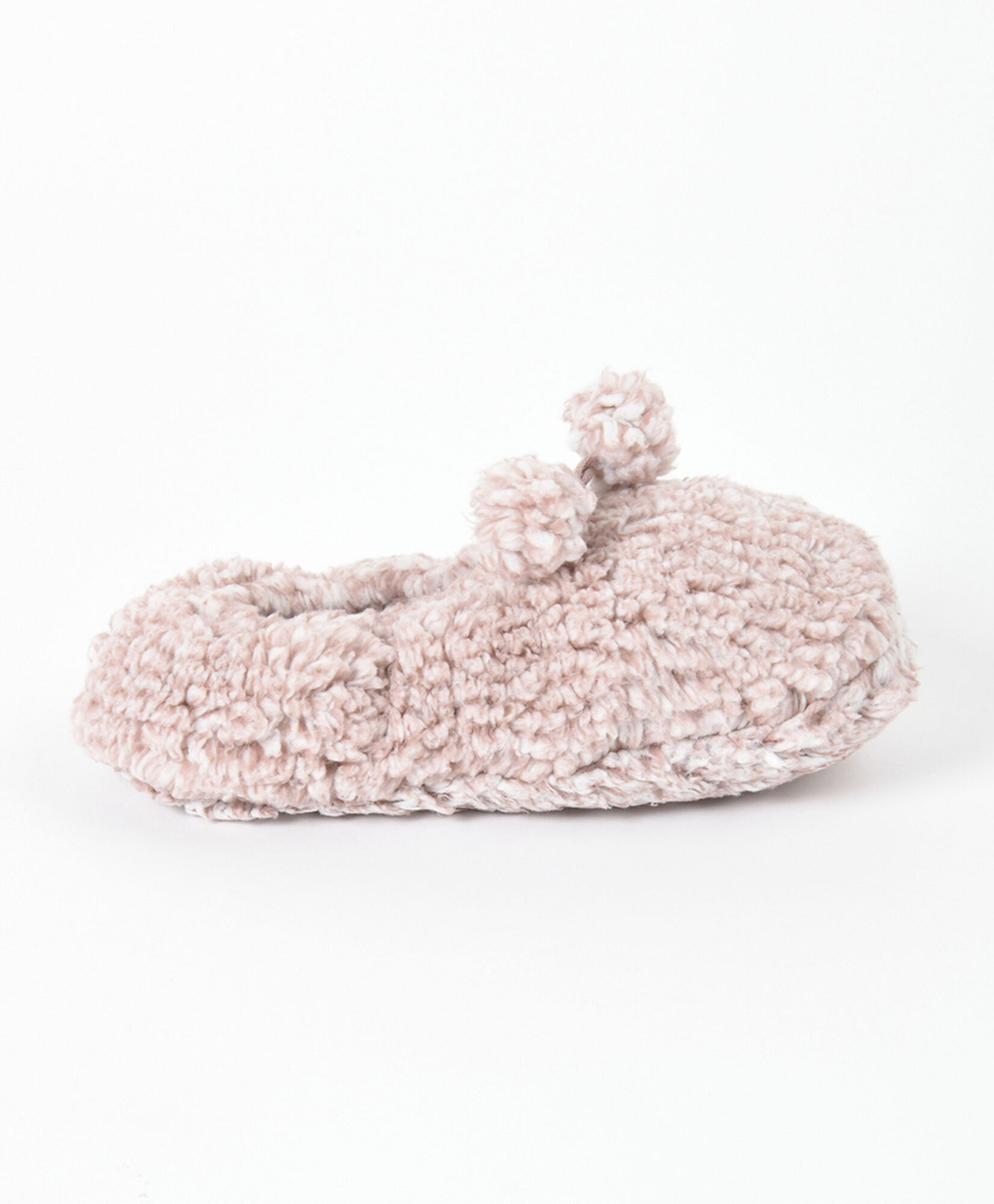 Calcetín pantufla mujer pompones rosado Calcetín pantufla mujer pompones rosado