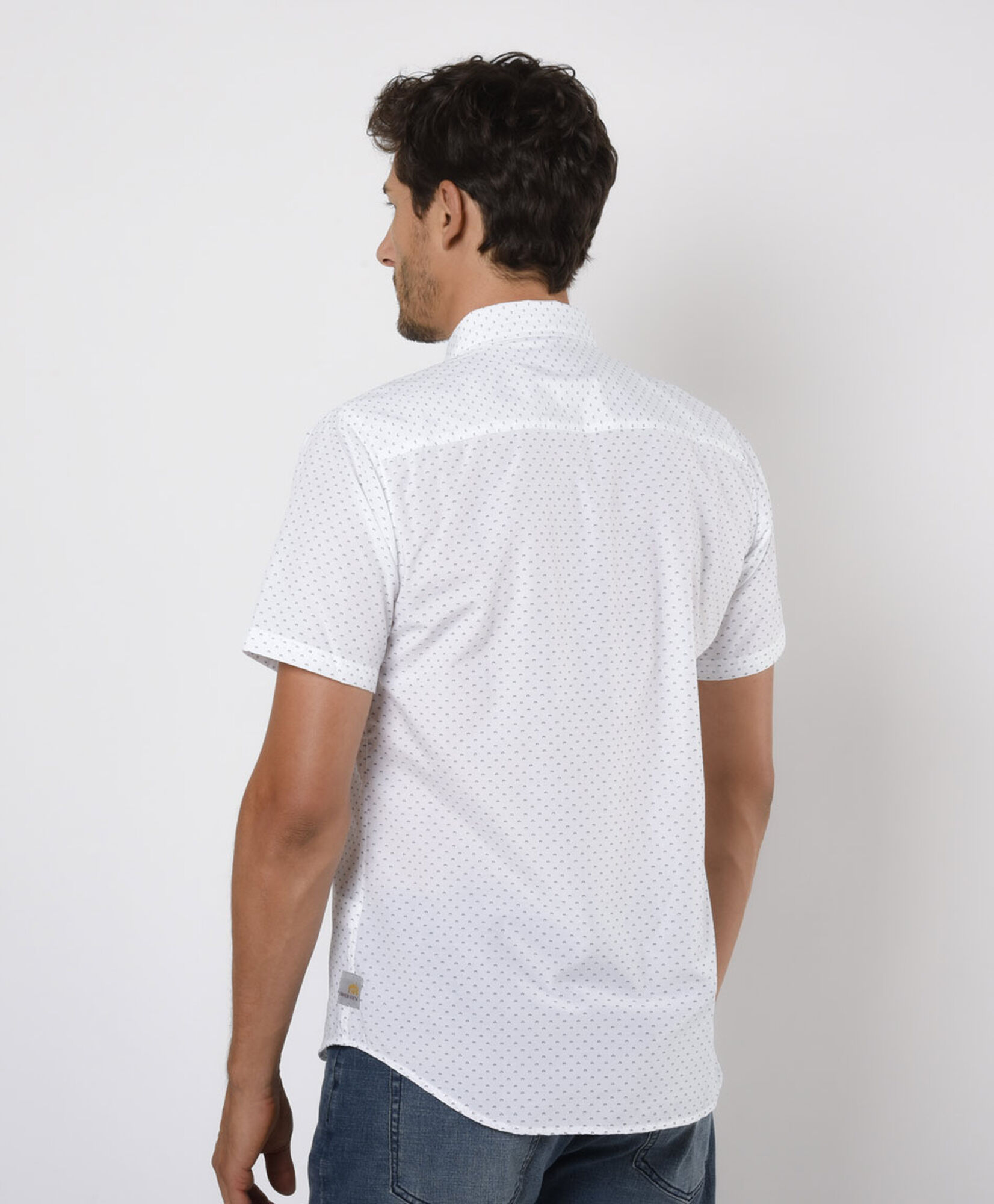 Camisa hombre puntos manga corta Camisa hombre puntos manga corta