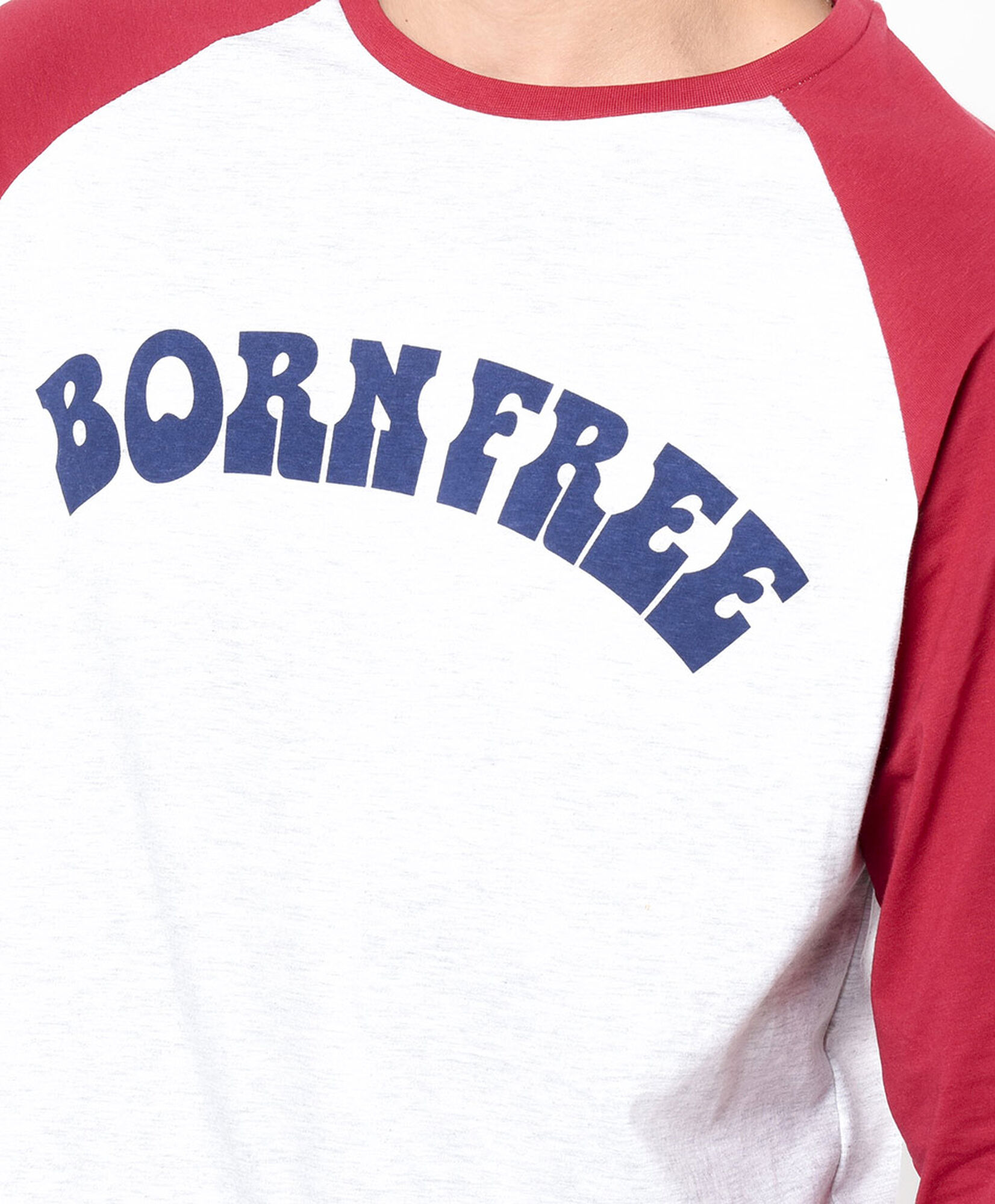 Polera hombre frase bicolor Polera hombre frase bicolor