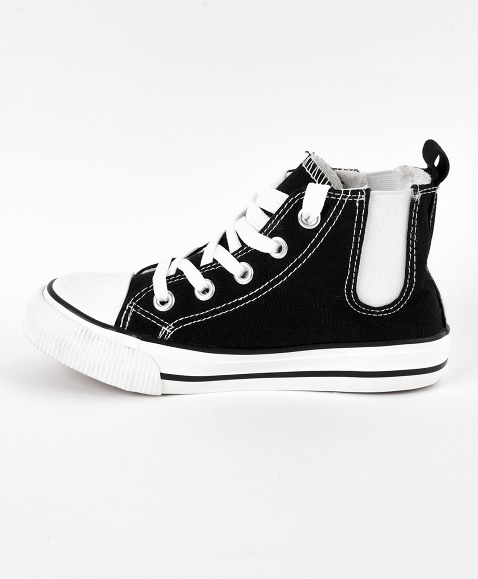 Zapatilla infantil caña alta elástico negra Zapatilla infantil caña alta elástico negra