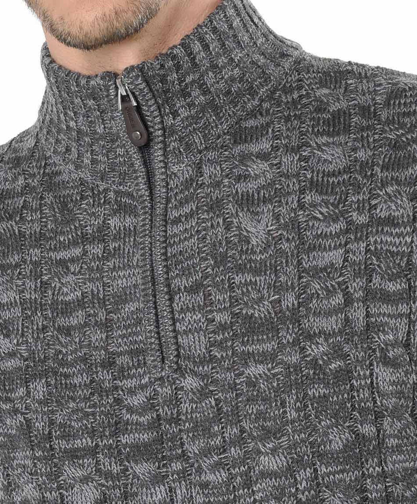 Sweater hombre trenzado medio cierre Sweater hombre trenzado medio cierre
