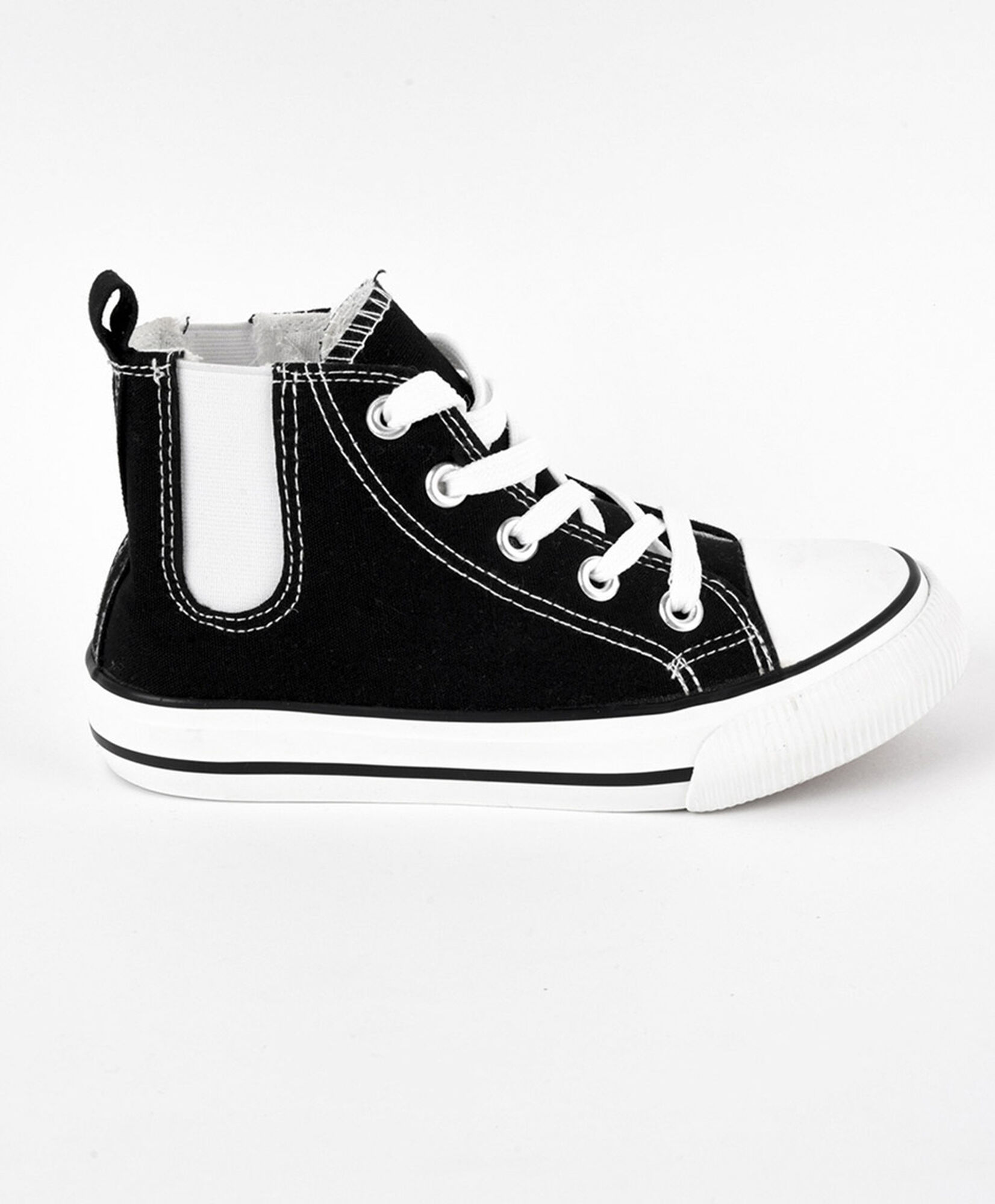 Zapatilla infantil caña alta elástico negra Zapatilla infantil caña alta elástico negra