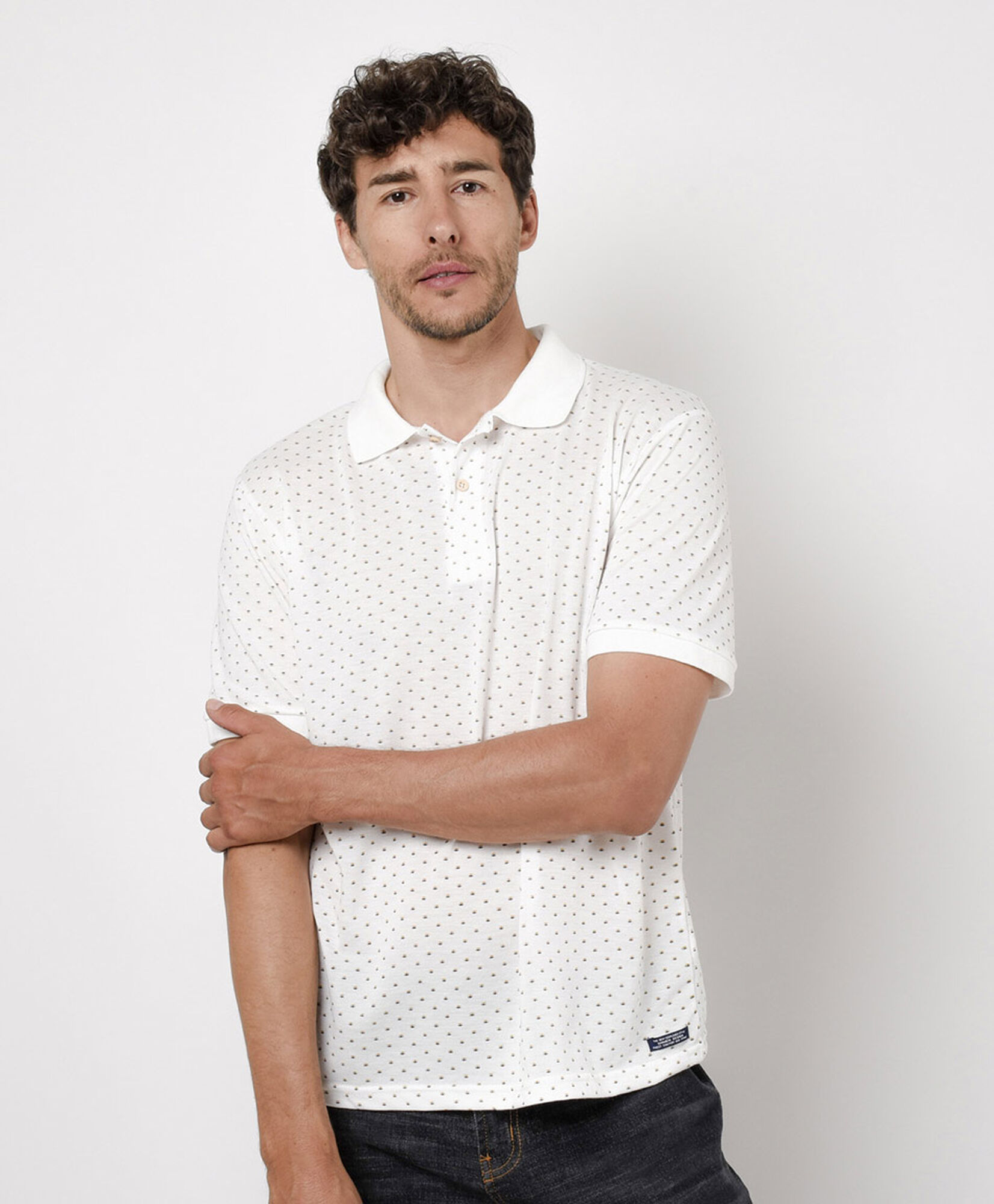 Polera hombre puntos cuello piqué Polera hombre puntos cuello piqué