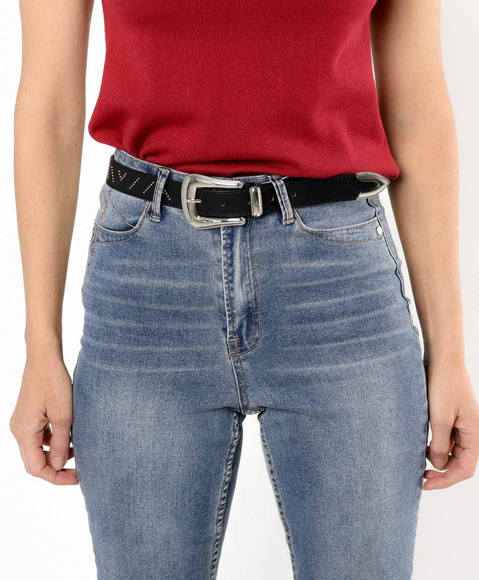 Cinturón mujer tachas líneas Cinturón mujer tachas líneas