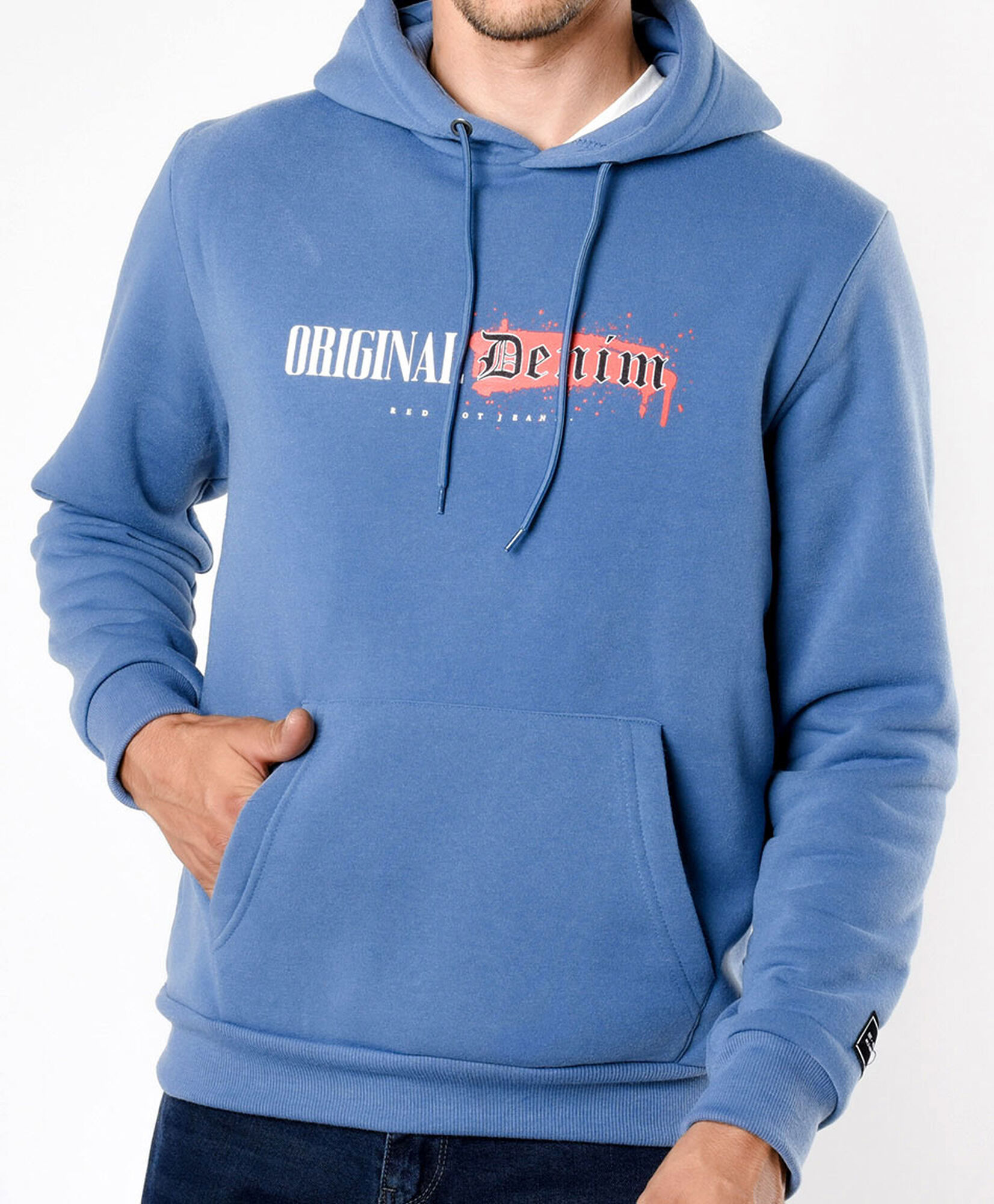 Polerón hombre frase denim Polerón hombre frase denim