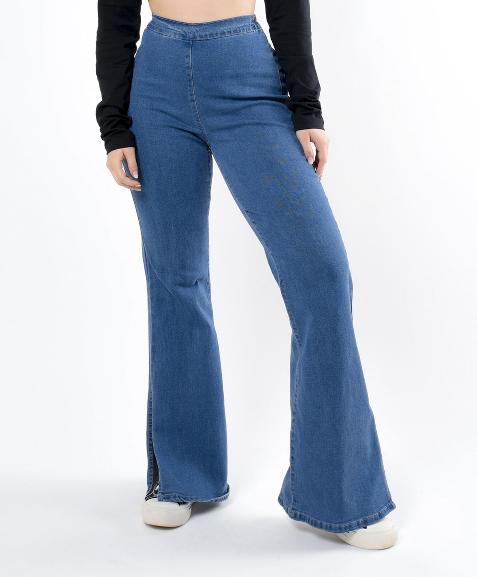 Pantalón mujer denim tiro alto flare Pantalón mujer denim tiro alto flare